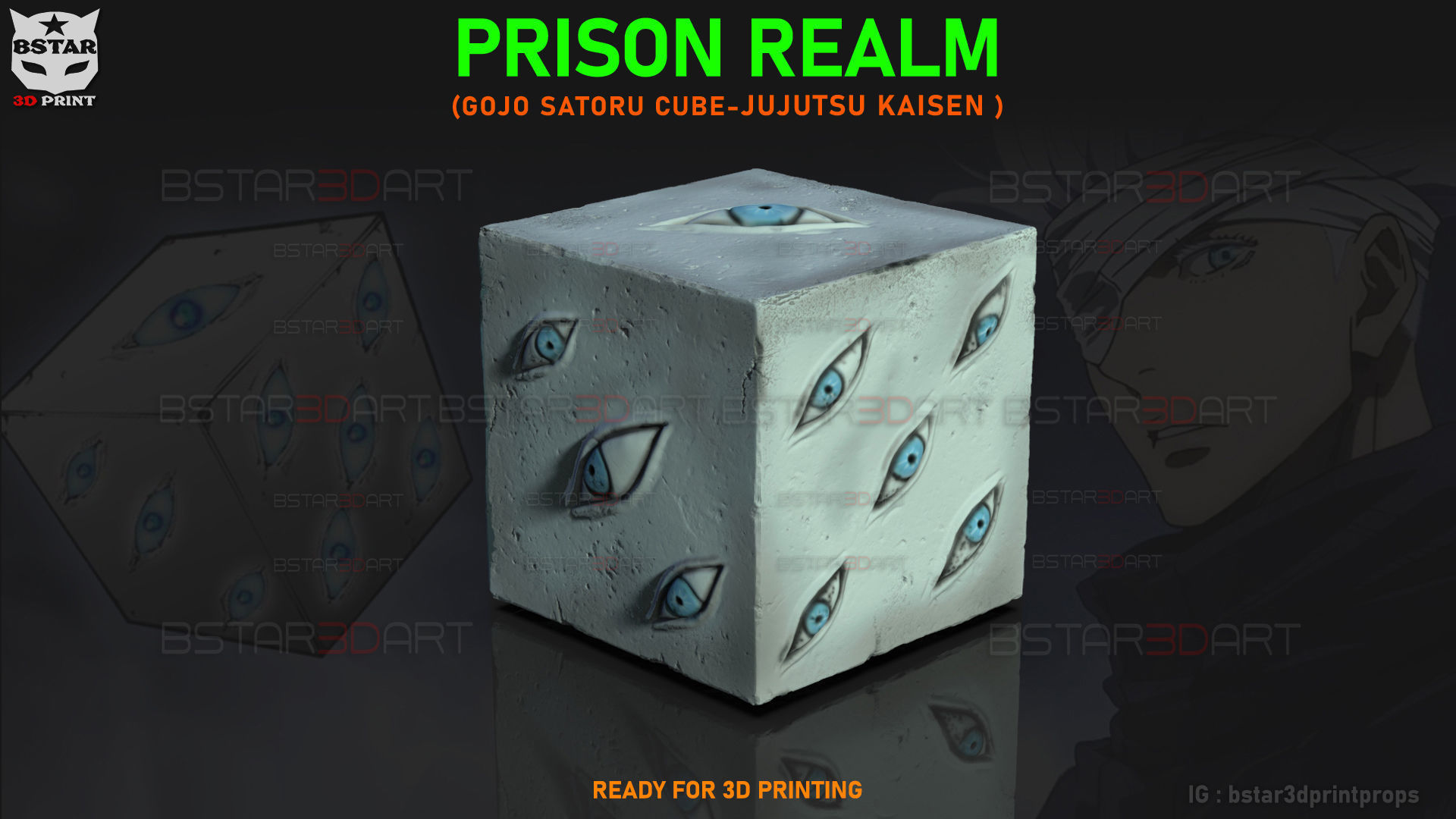 Prison Realm - Gojo satoru Cube - Jujutsu Kaisen  3D print model_1