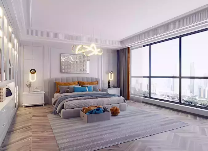 European Simplified bedroom