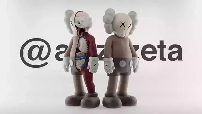 Kaws Companion x Flayed Open Textured Low-poly 3D model