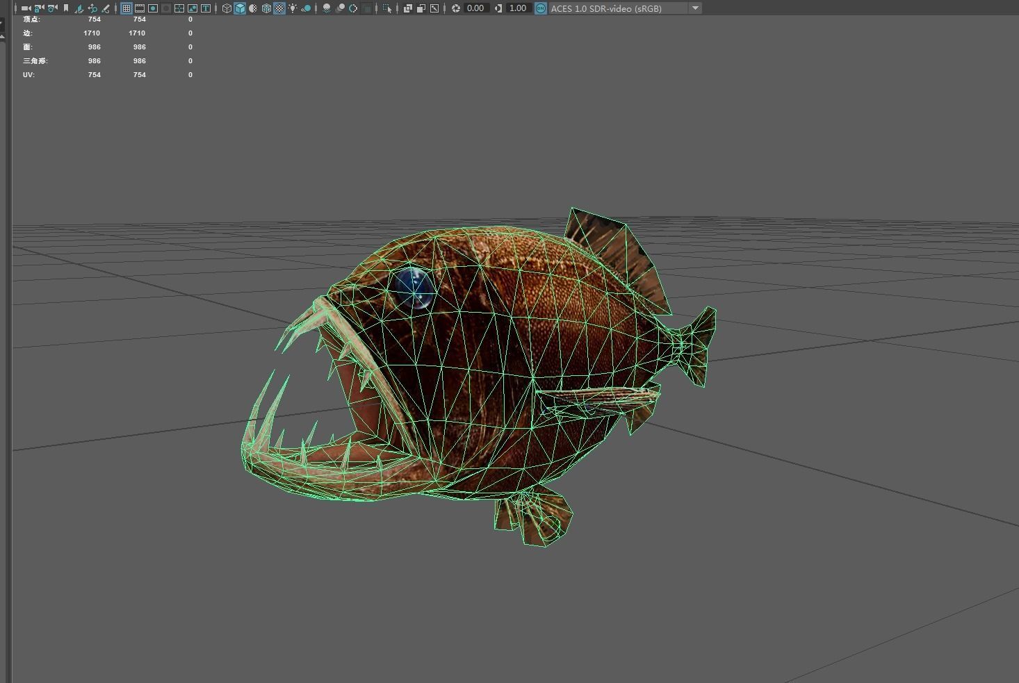 Fangtooth Low-poly 3D model_2
