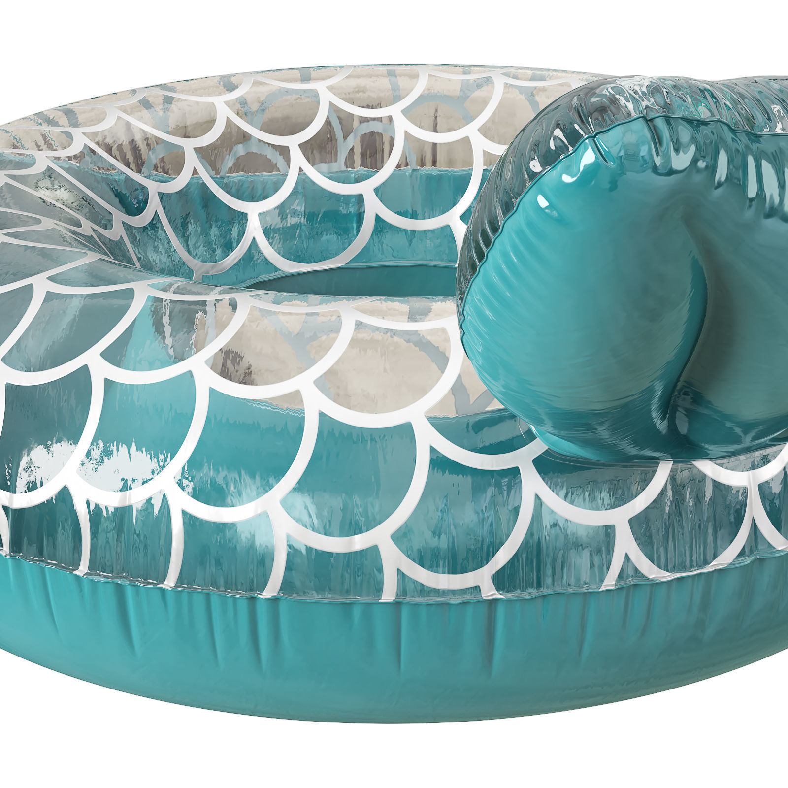 Sunny LIFE Mermaid inflatable pool float tube ring 3D model_8