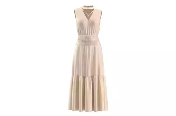 Beige sleeveless dress
