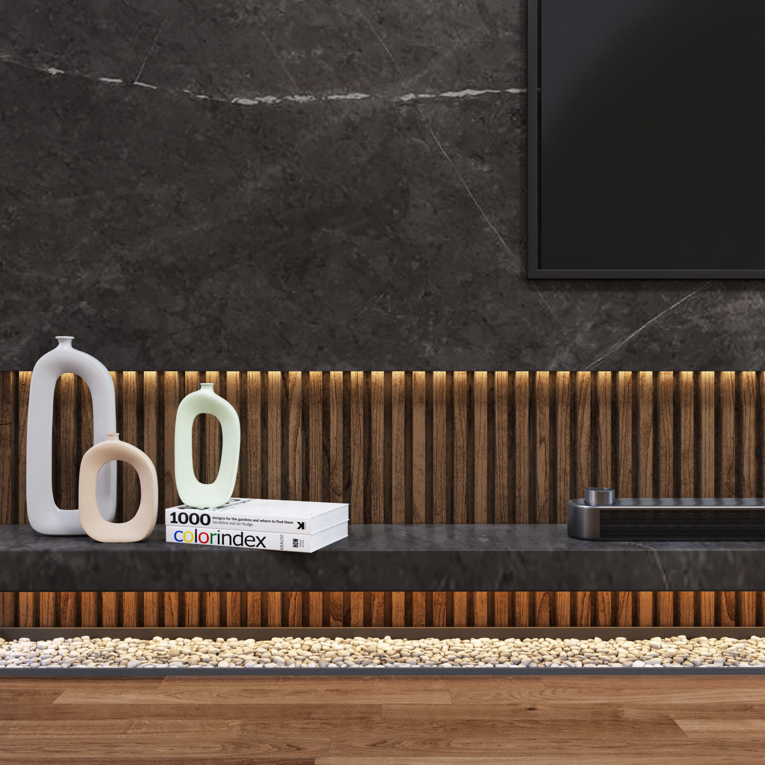 TV Wall 01 3D model_2