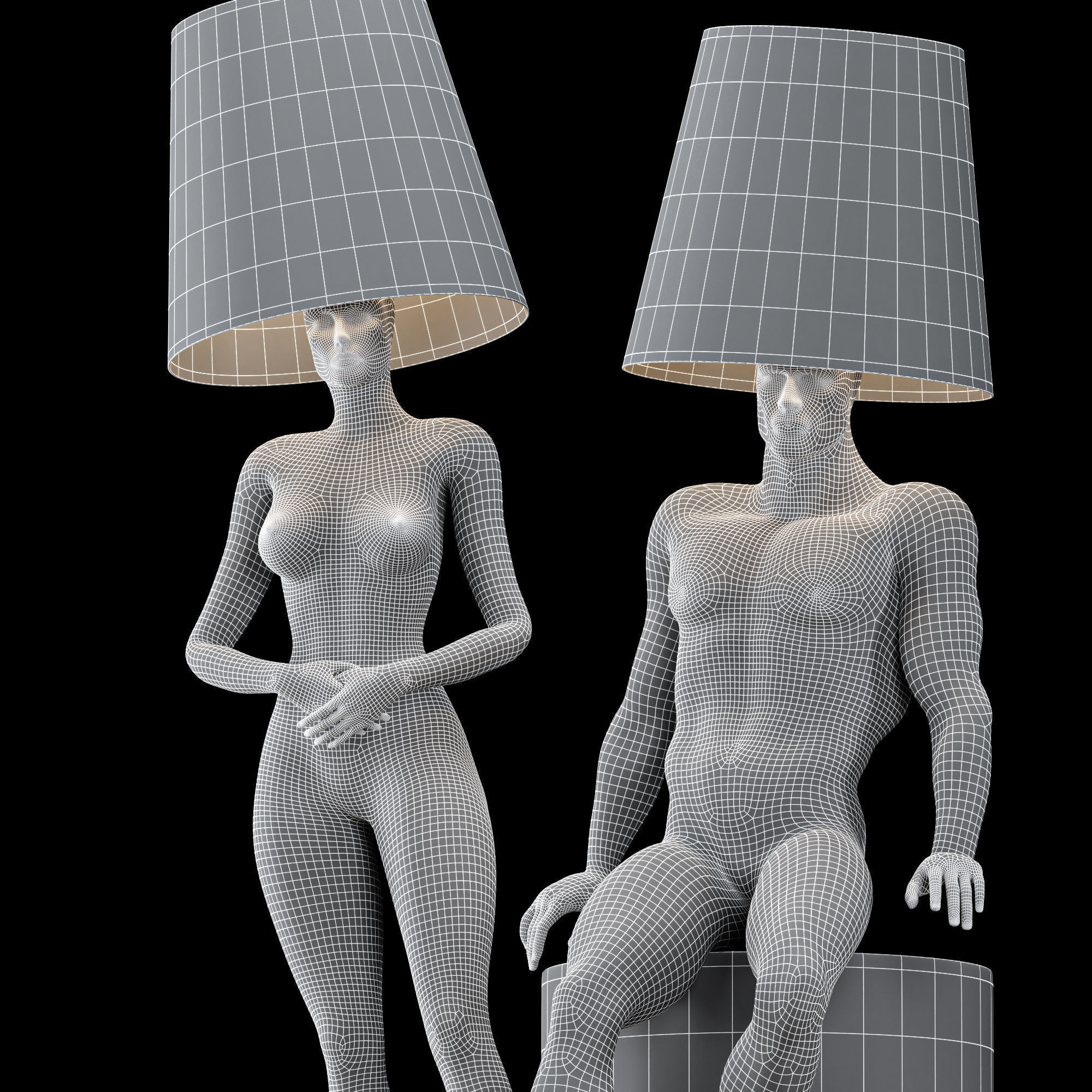 Collection 40 Different SETS of Human Pose Sculpture SET VOL04 _122