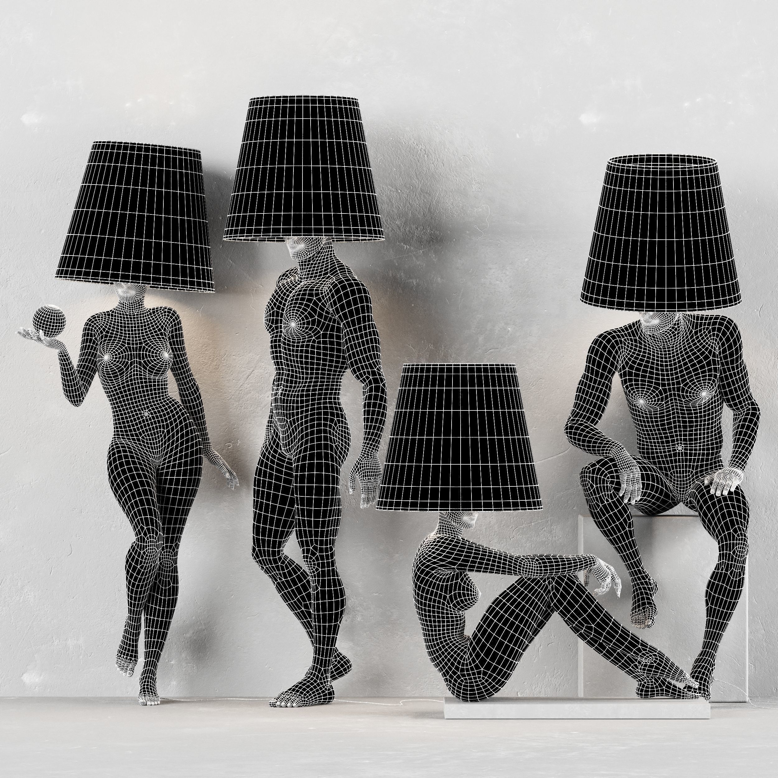 Collection 40 Different SETS of Human Pose Sculpture SET VOL04 _110