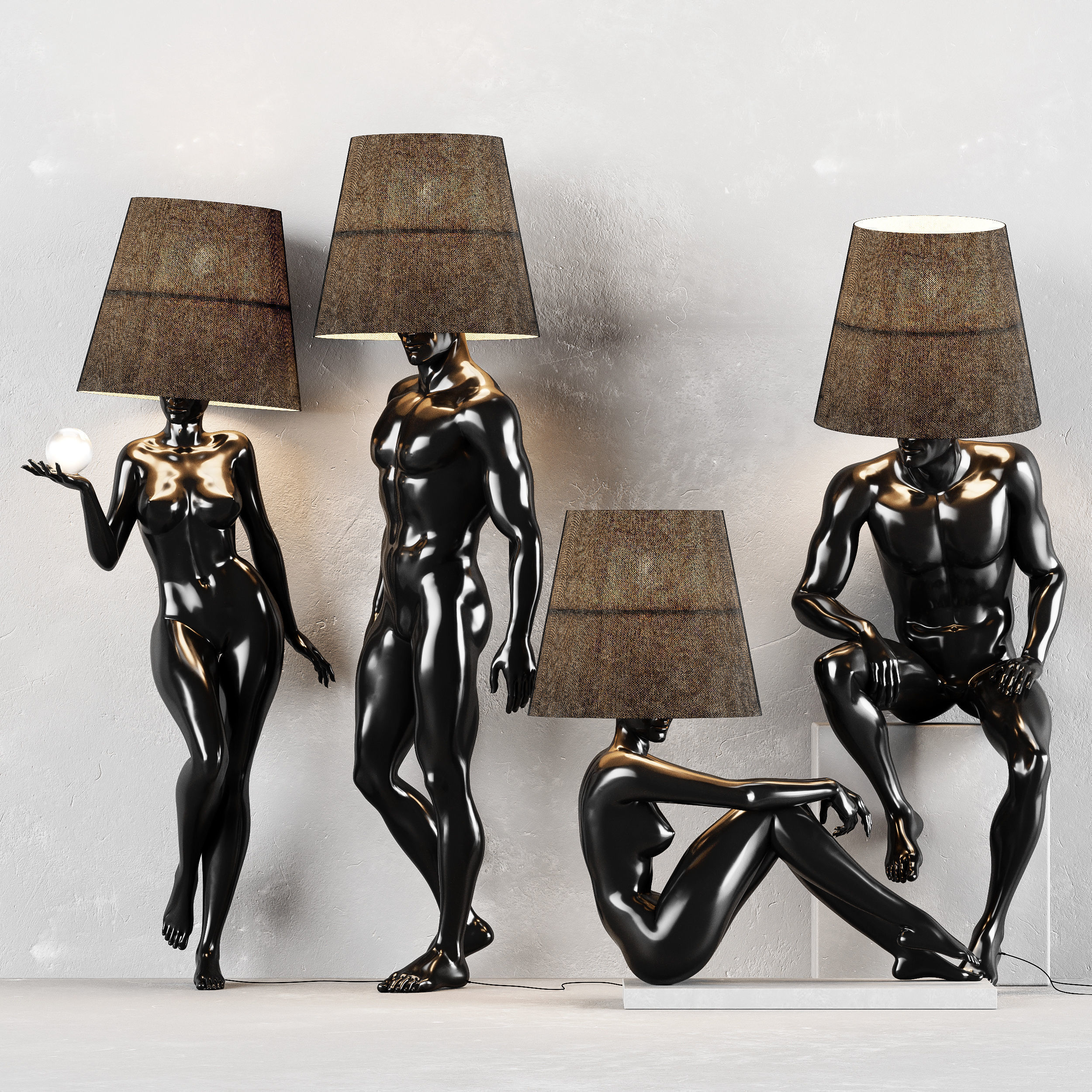 Collection 40 Different SETS of Human Pose Sculpture SET VOL04 _111