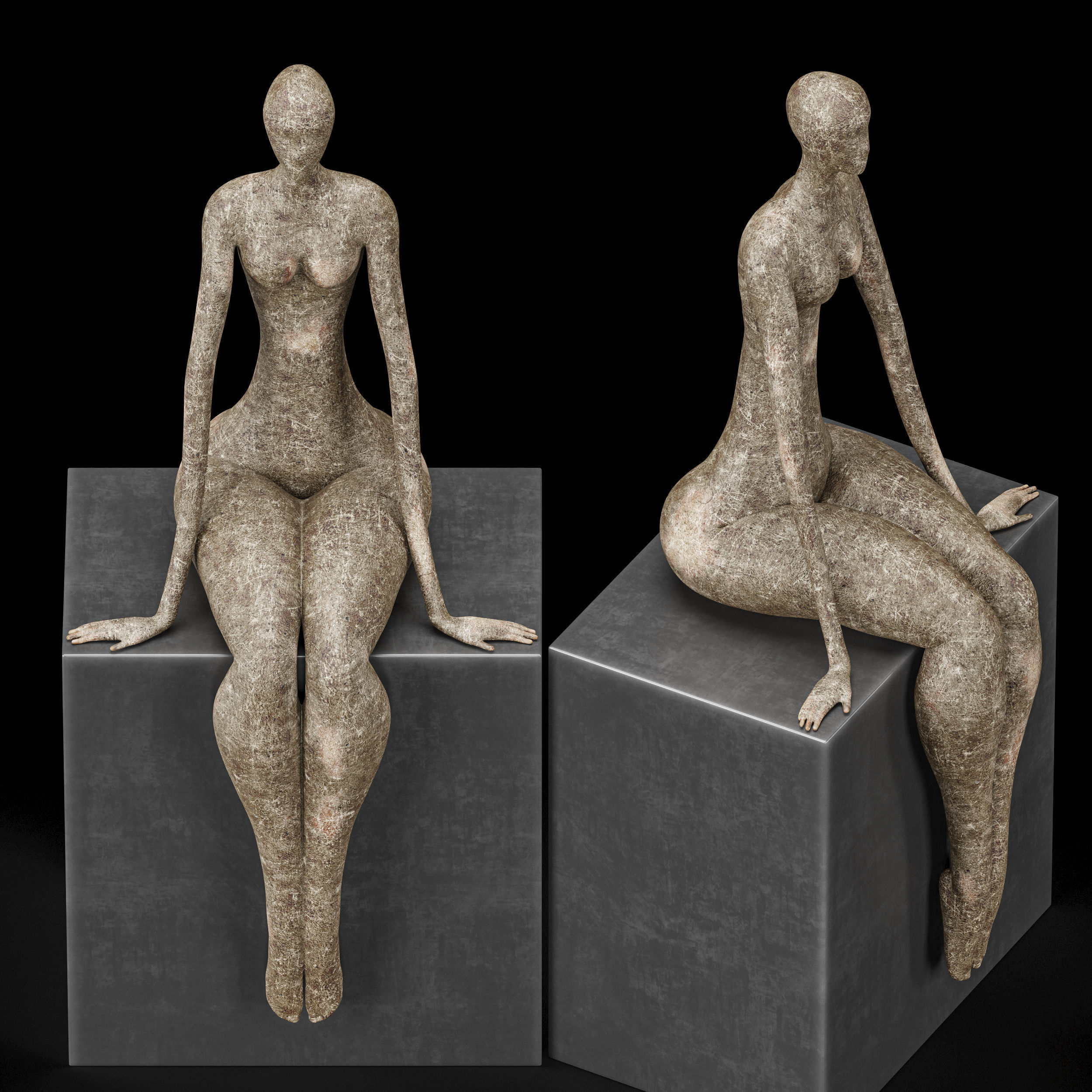 Collection 40 Different SETS of Human Pose Sculpture SET VOL04 _66