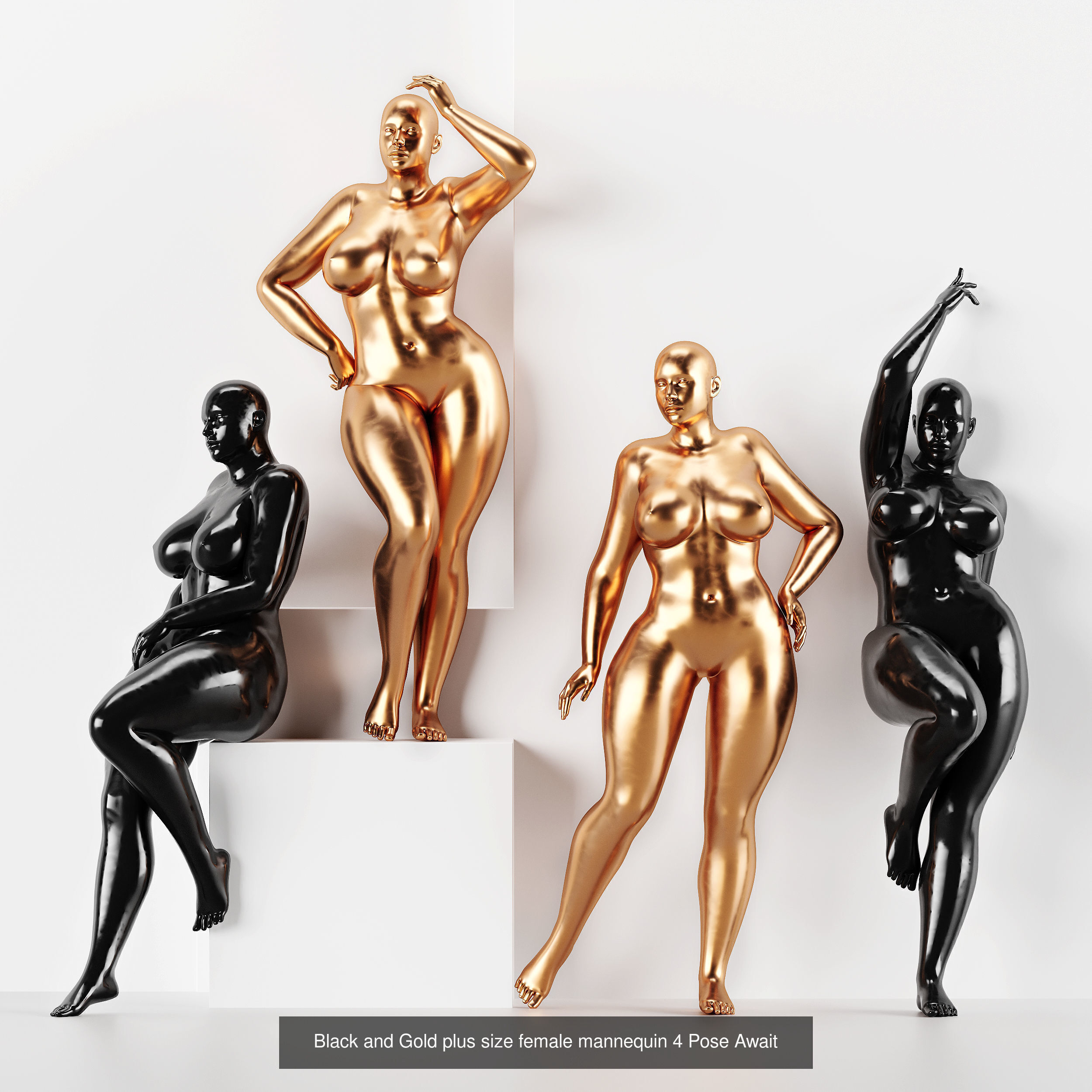Collection 40 Different SETS of Human Pose Sculpture SET VOL04 _21