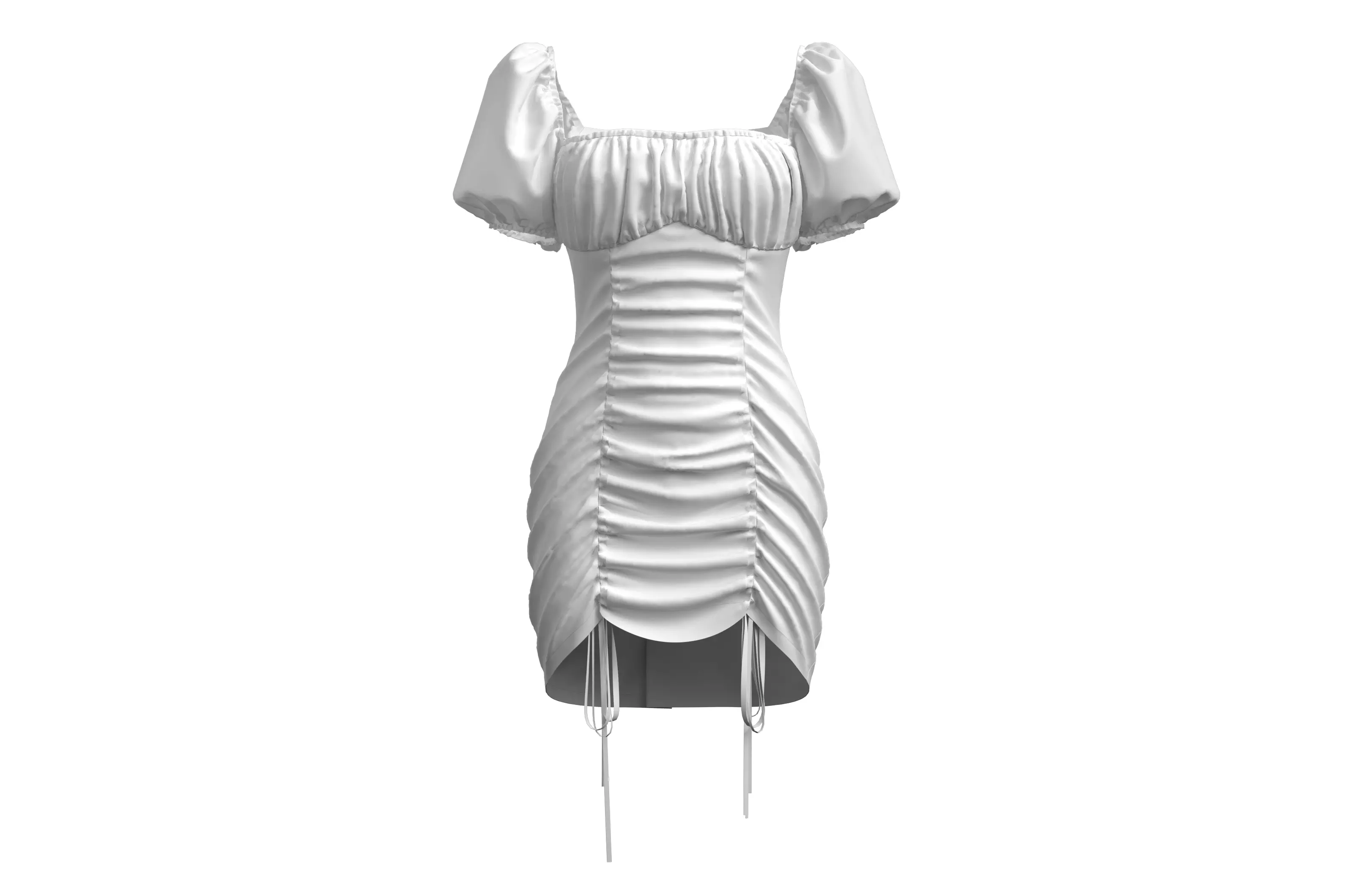 Drawstring dress skirt Free low-poly 3D model