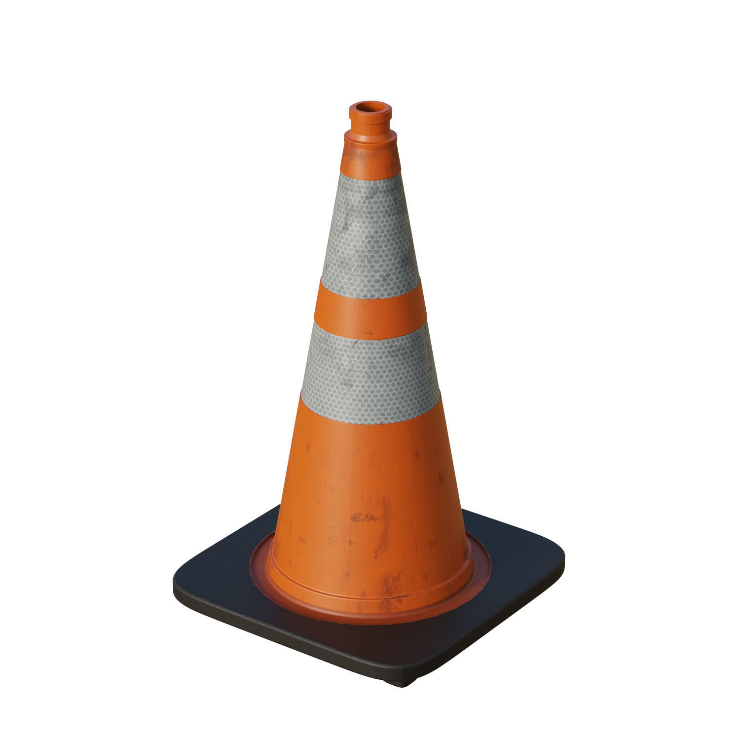Traffic Cone Low-poly 3D model_9