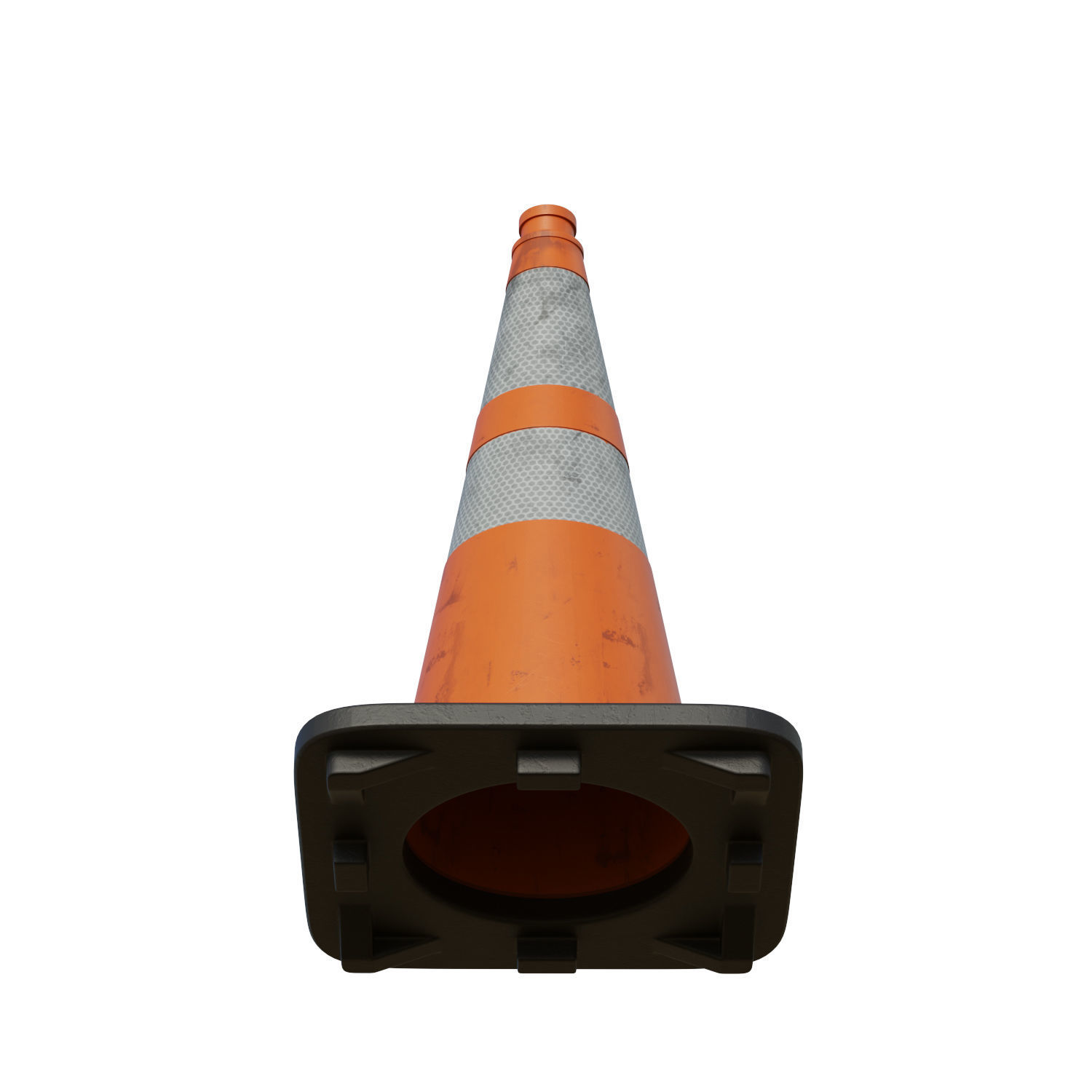 Traffic Cone Low-poly 3D model_14