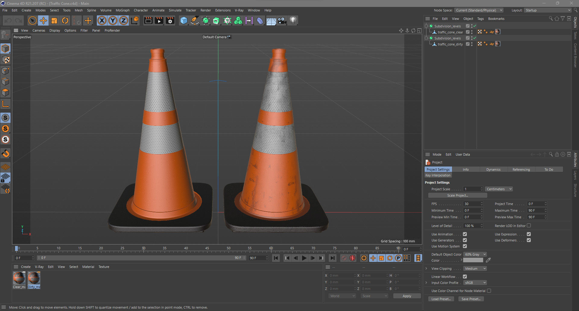 Traffic Cone Low-poly 3D model_17