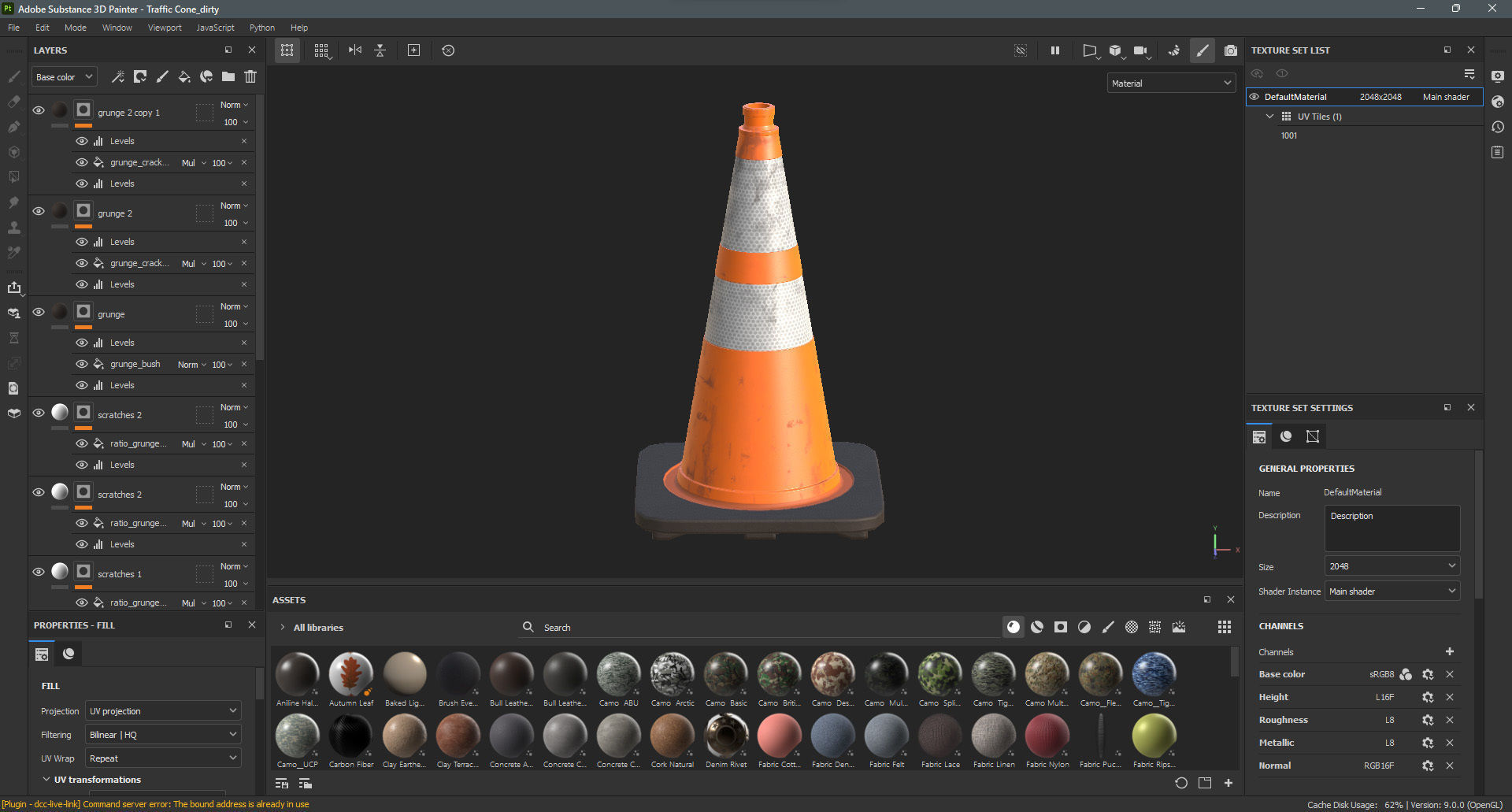 Traffic Cone Low-poly 3D model_19