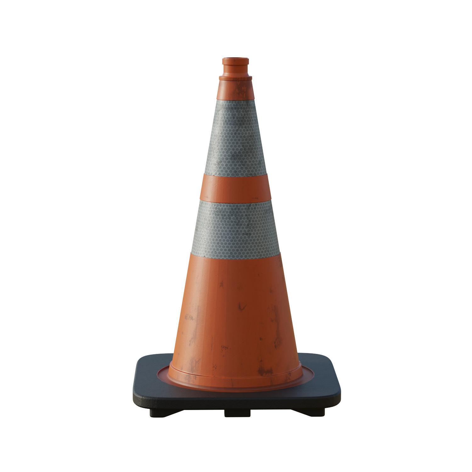 Traffic Cone Low-poly 3D model_11