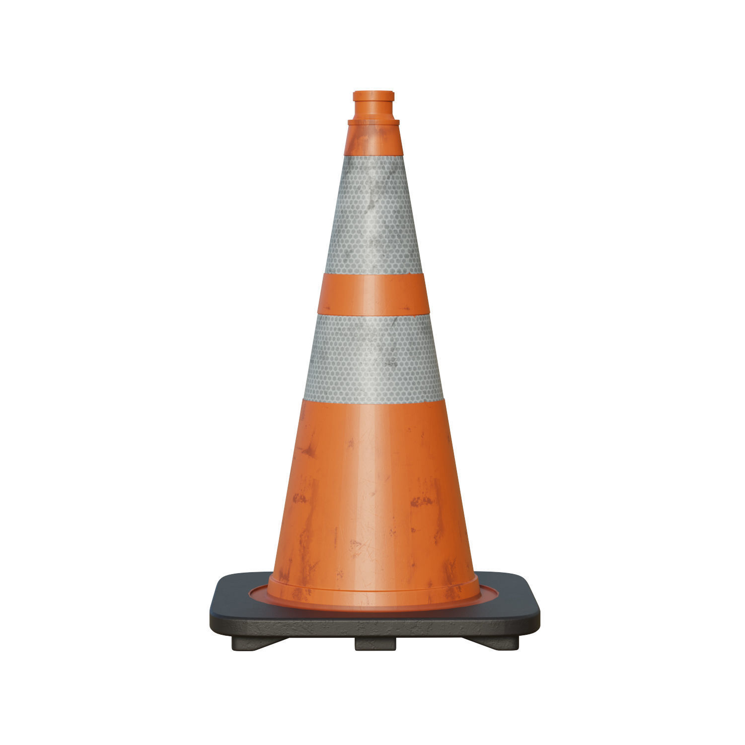 Traffic Cone Low-poly 3D model_13