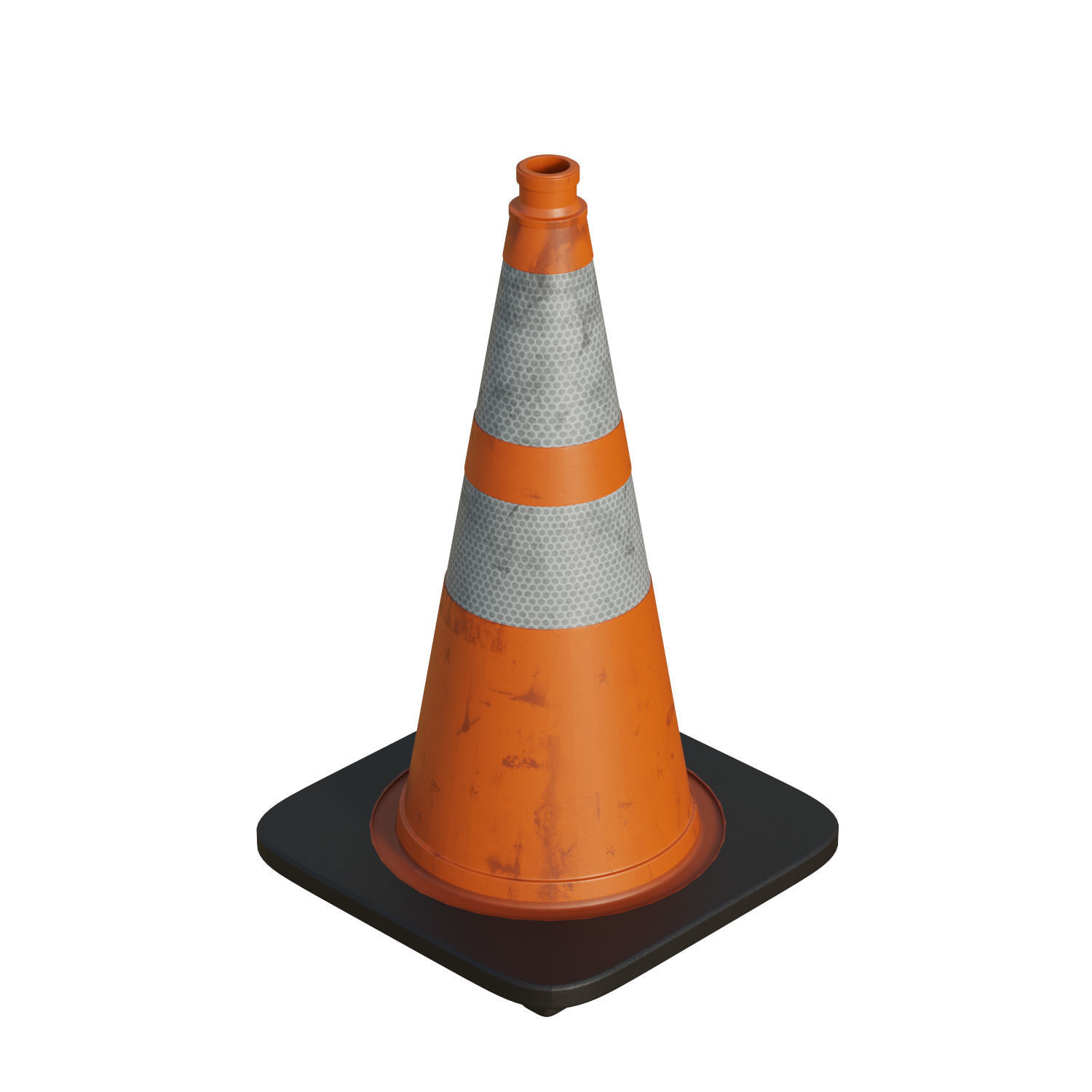 Traffic Cone Low-poly 3D model_15