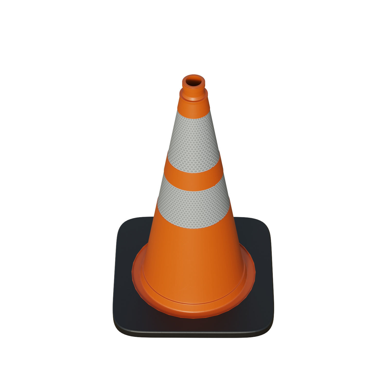 Traffic Cone Low-poly 3D model_4