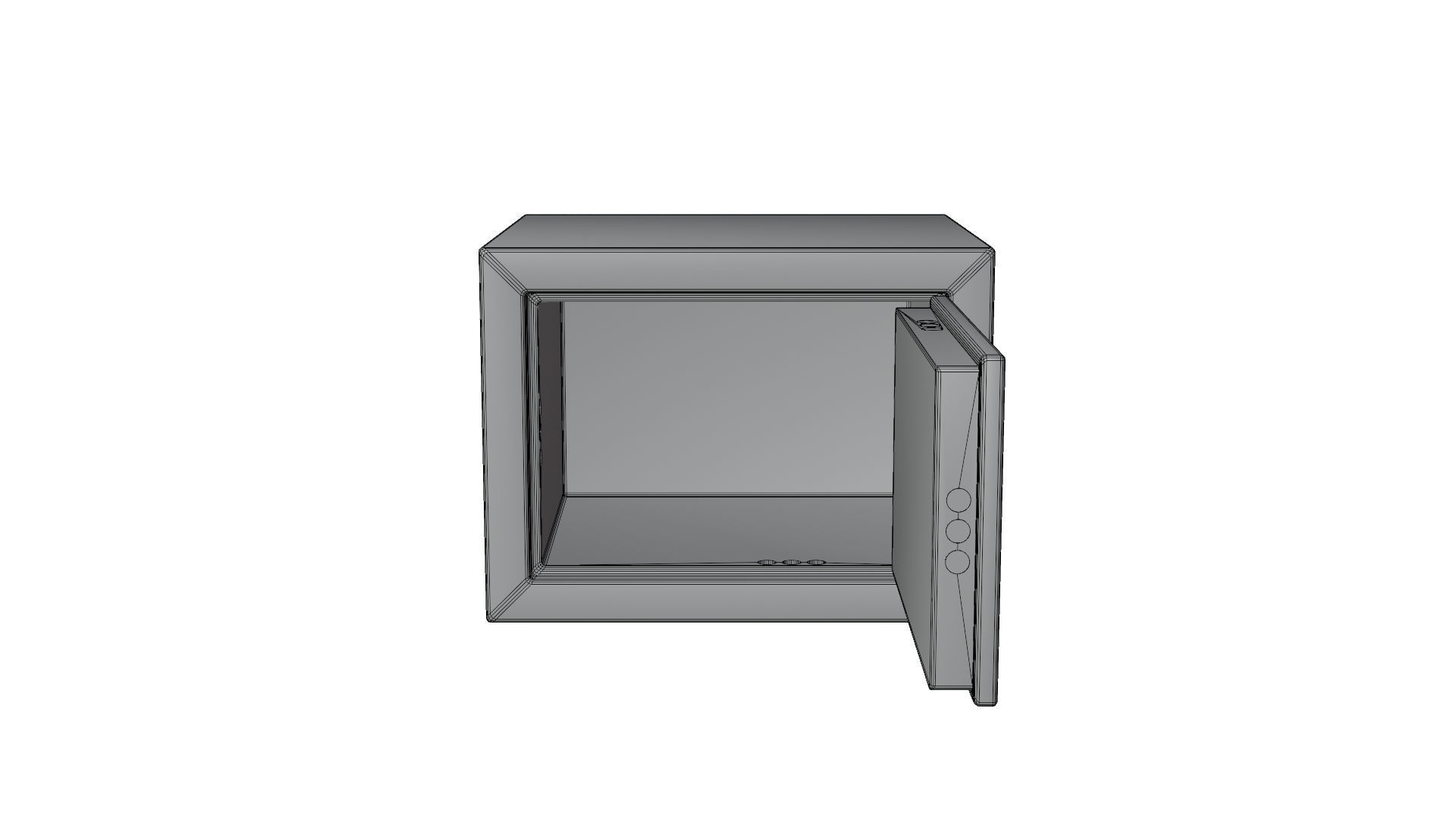 Safe Box Low-poly 3D model_3