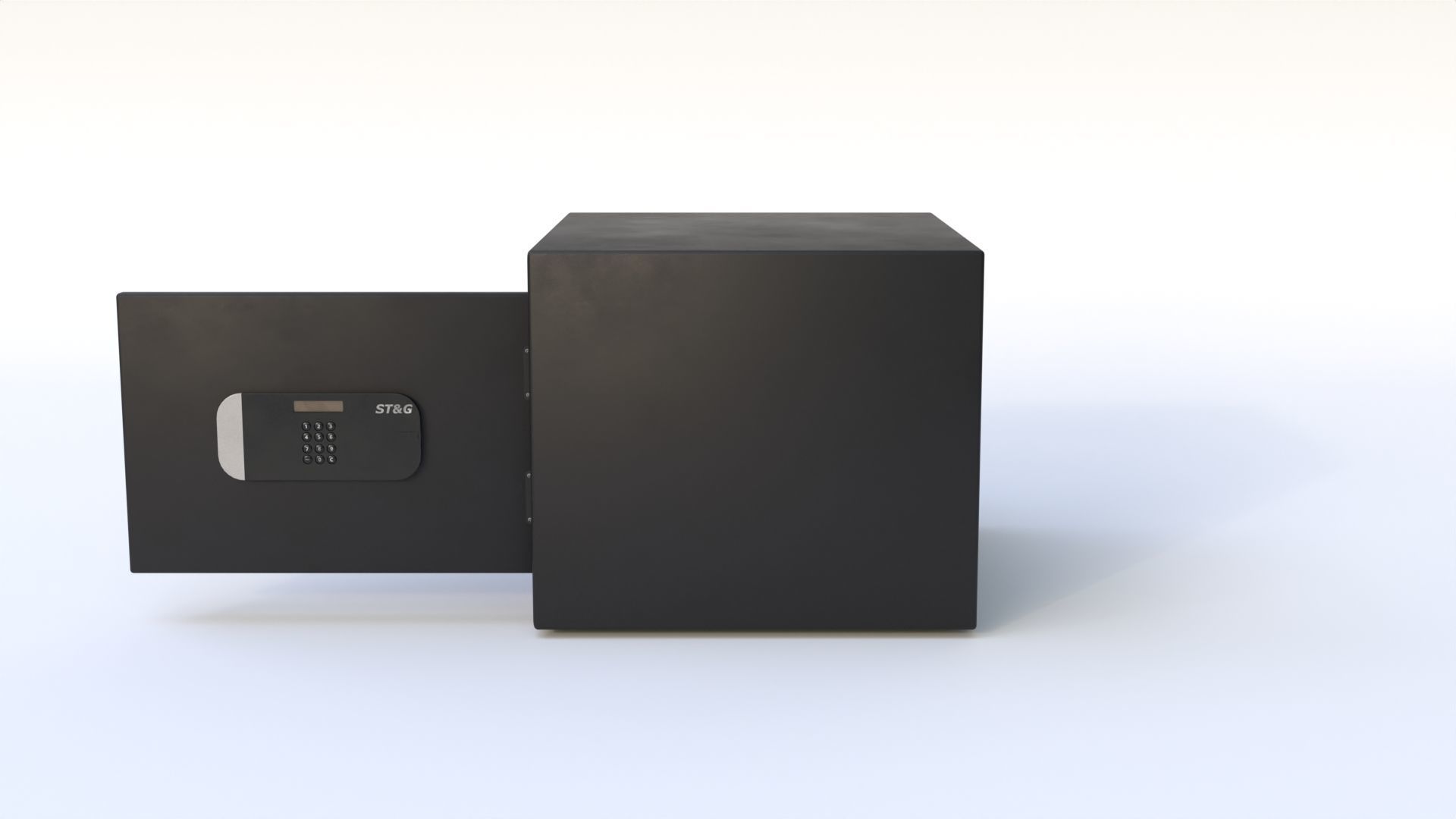 Safe Box Low-poly 3D model_6