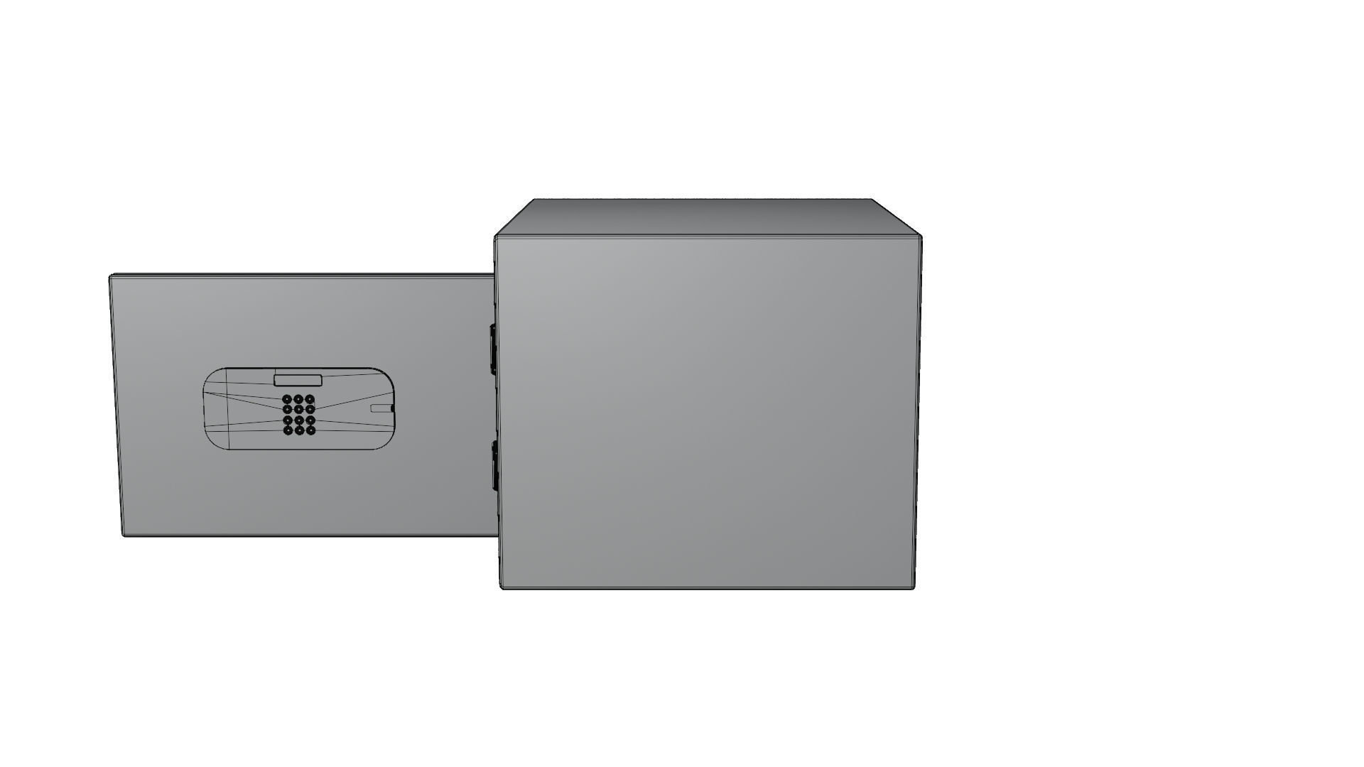 Safe Box Low-poly 3D model_7