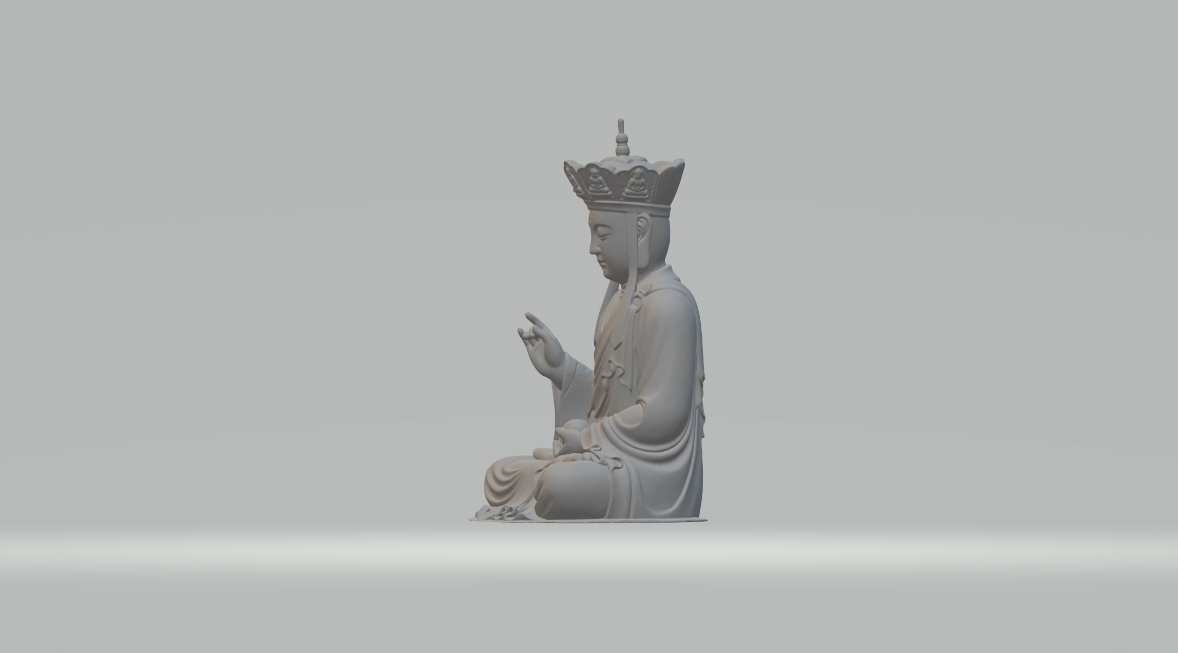 Ksitigarbha Bodhisattva Buddha Statue  3D print model_1