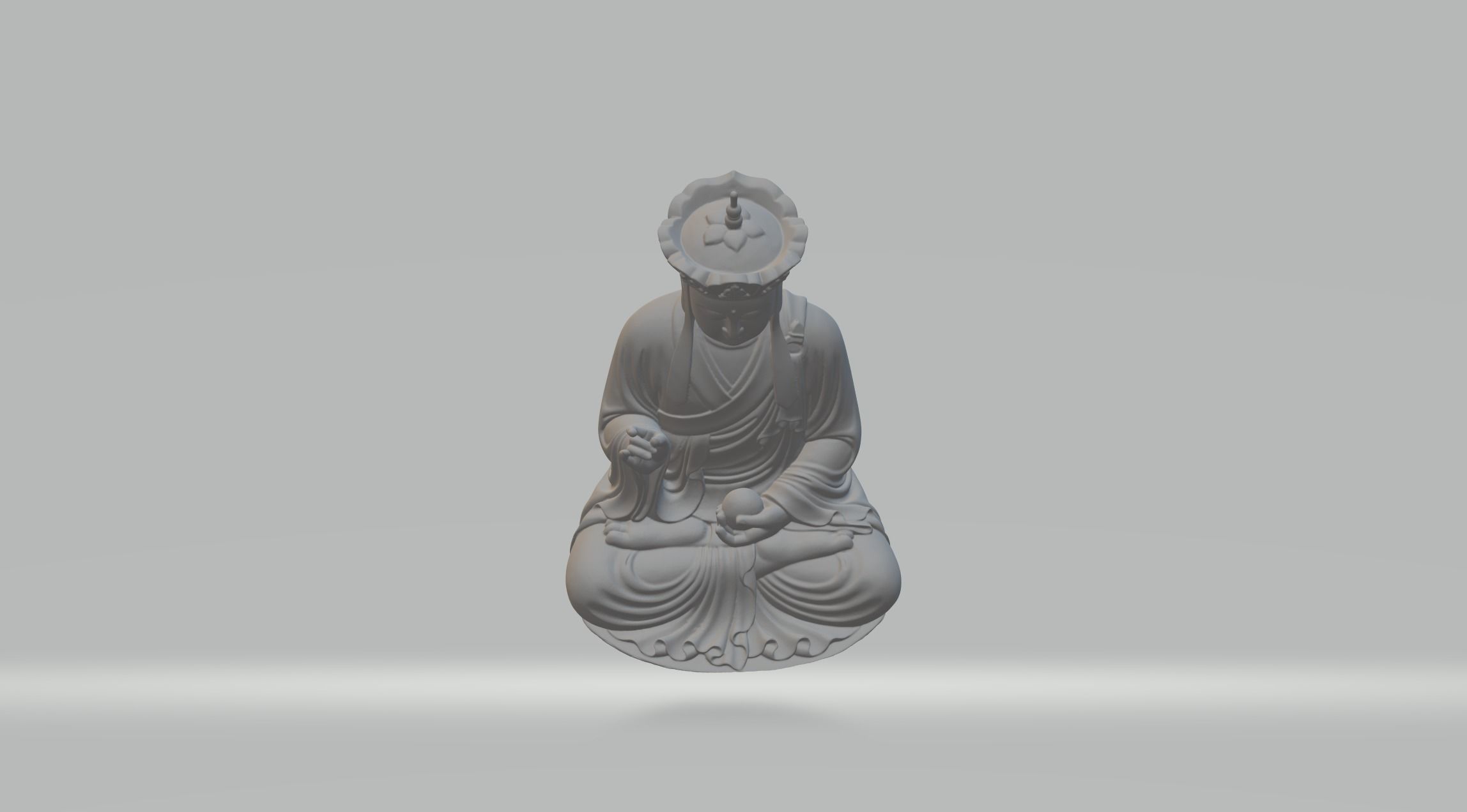 Ksitigarbha Bodhisattva Buddha Statue  3D print model_4