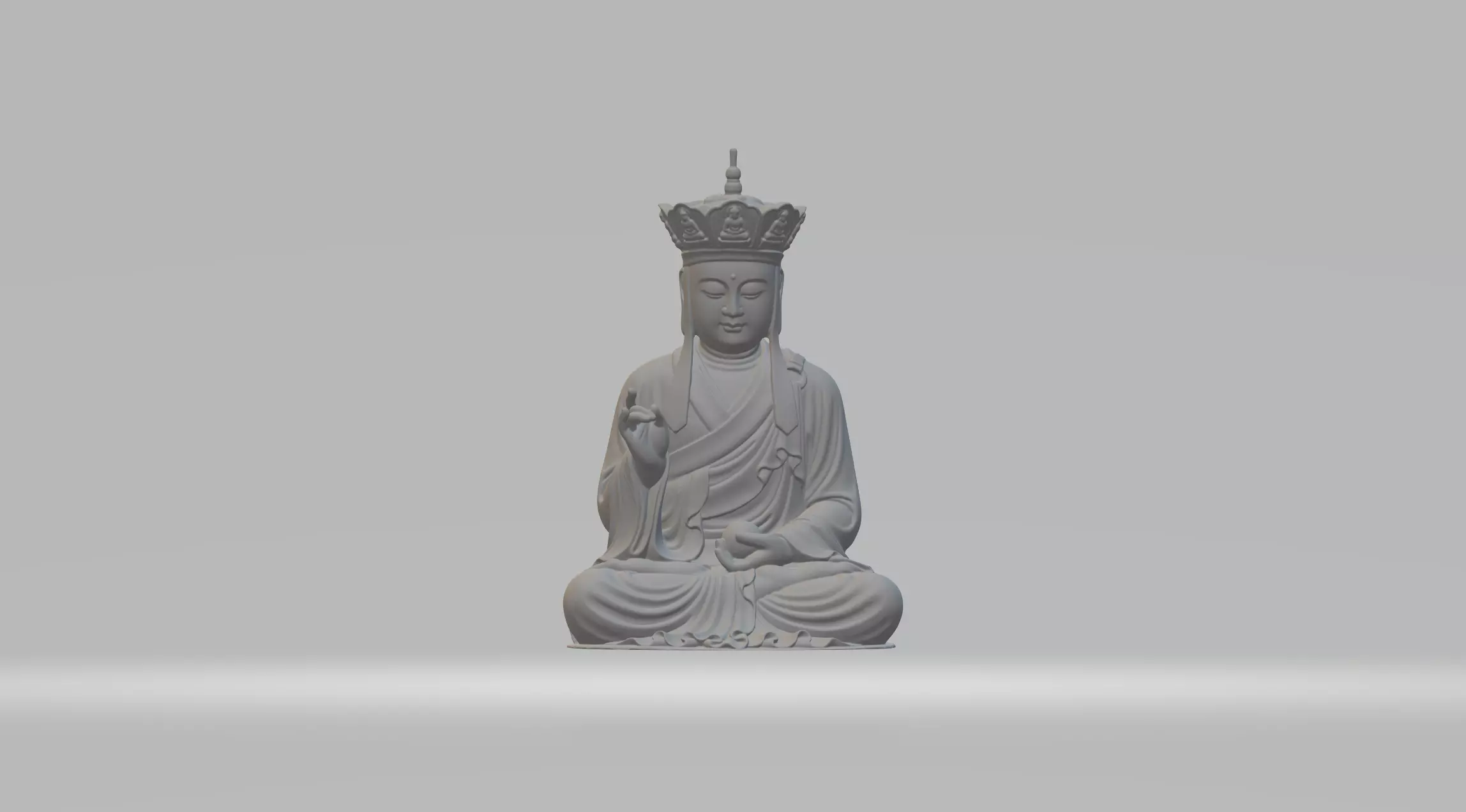 Ksitigarbha Bodhisattva Buddha Statue  3D print model_0