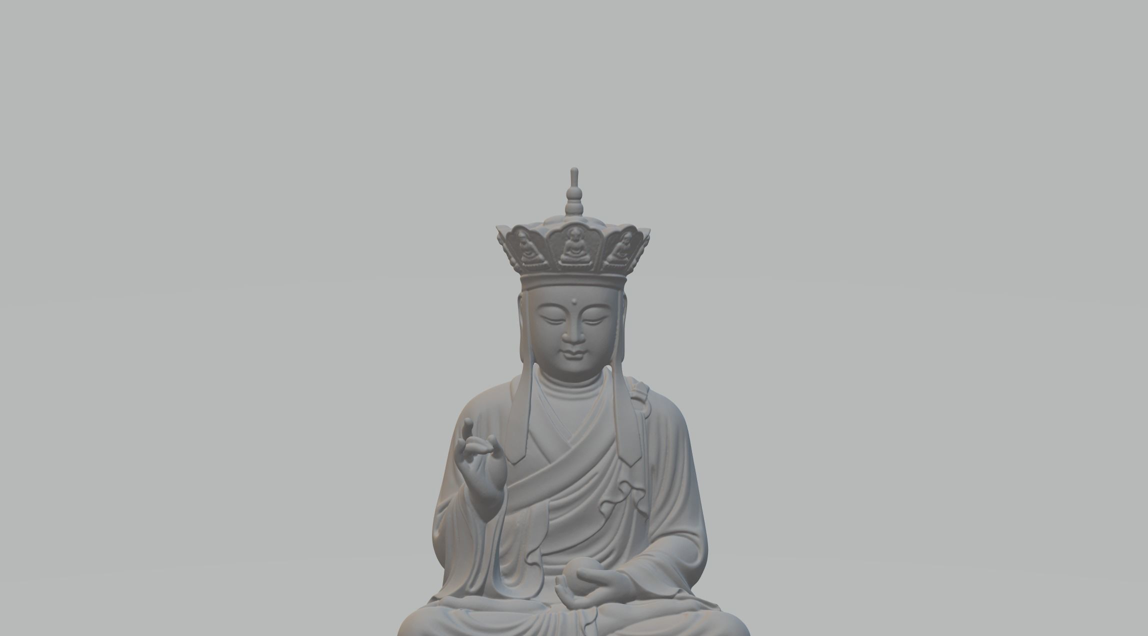 Ksitigarbha Bodhisattva Buddha Statue  3D print model_5
