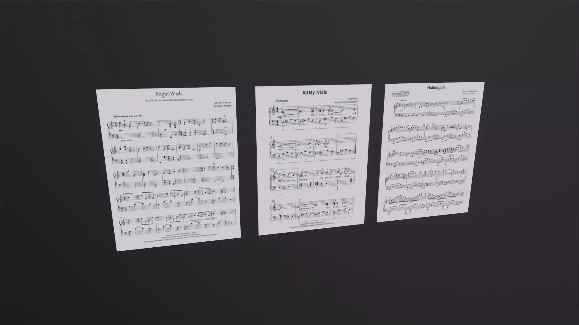 Sheet Music 3D Model Low-poly 3D model_0