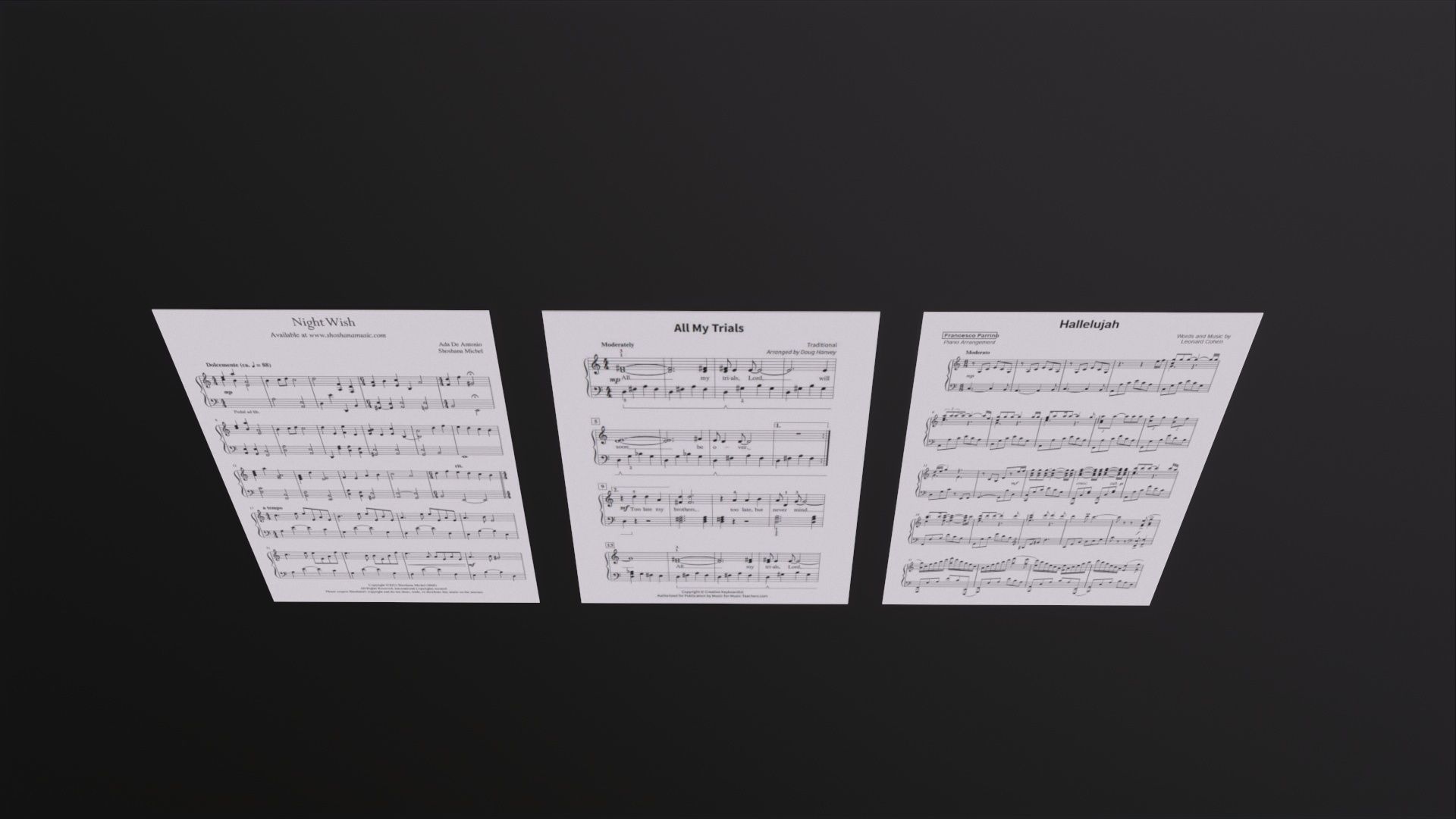 Sheet Music 3D Model Low-poly 3D model_4