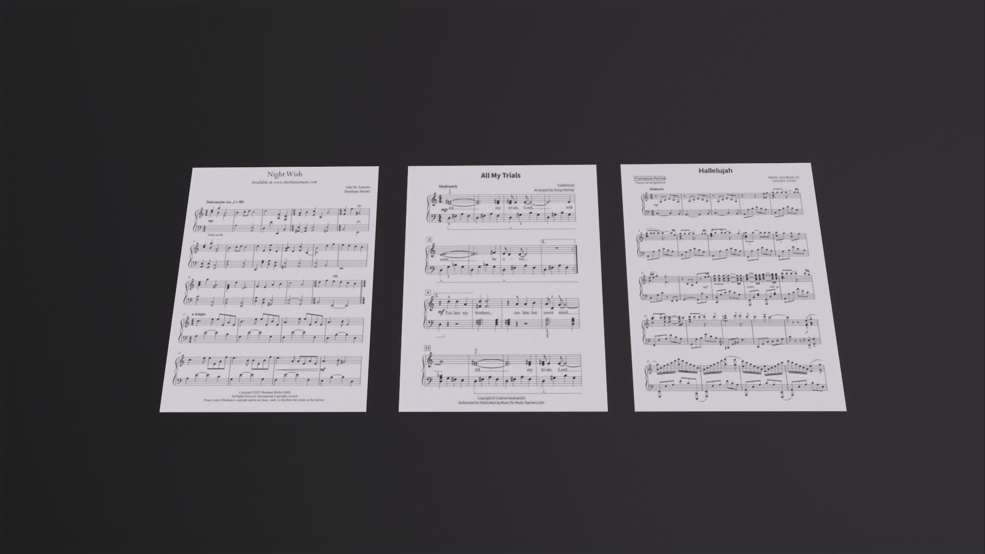 Sheet Music 3D Model Low-poly 3D model_3