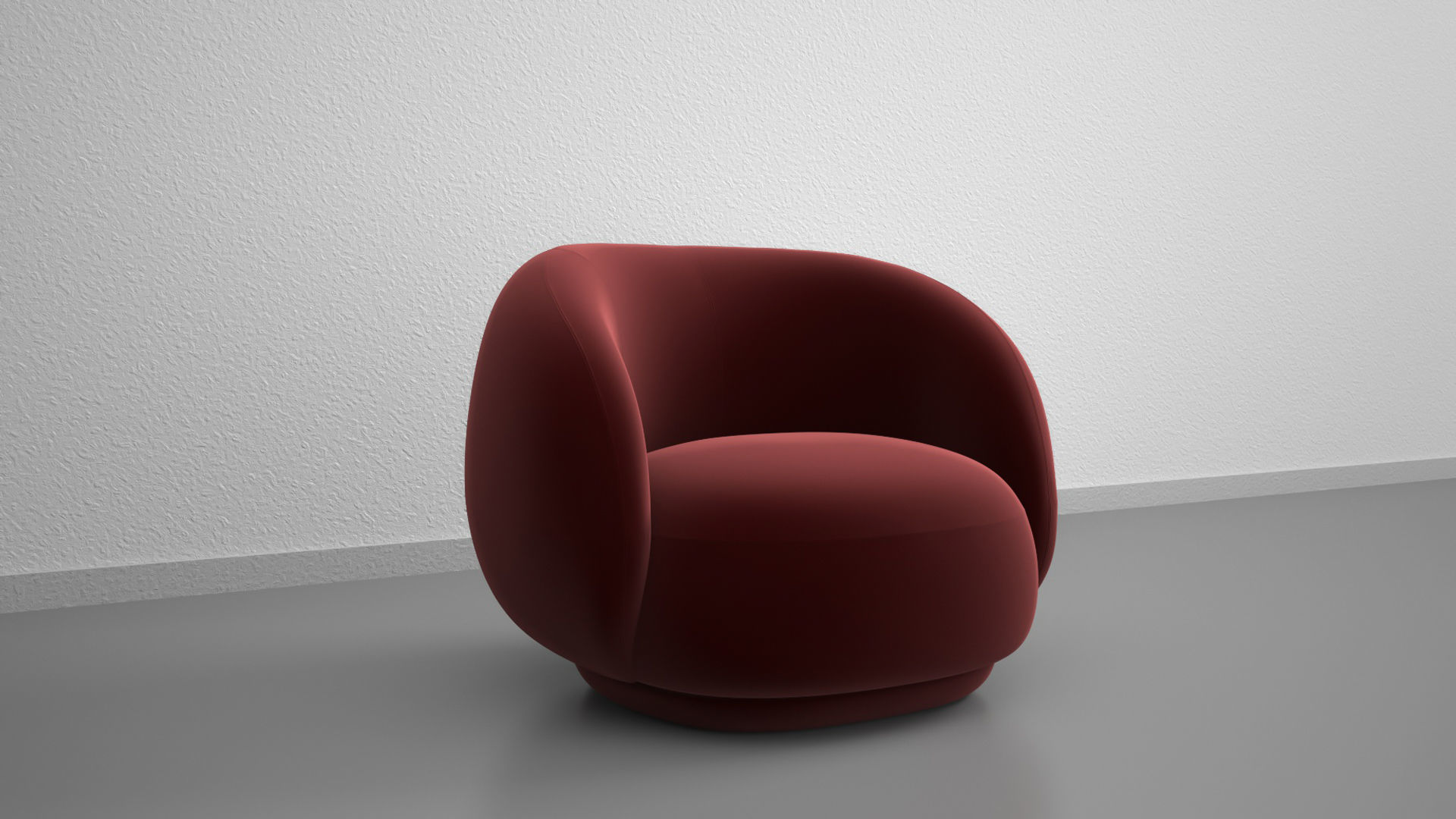 Red Velvet Sofa 3D model_2