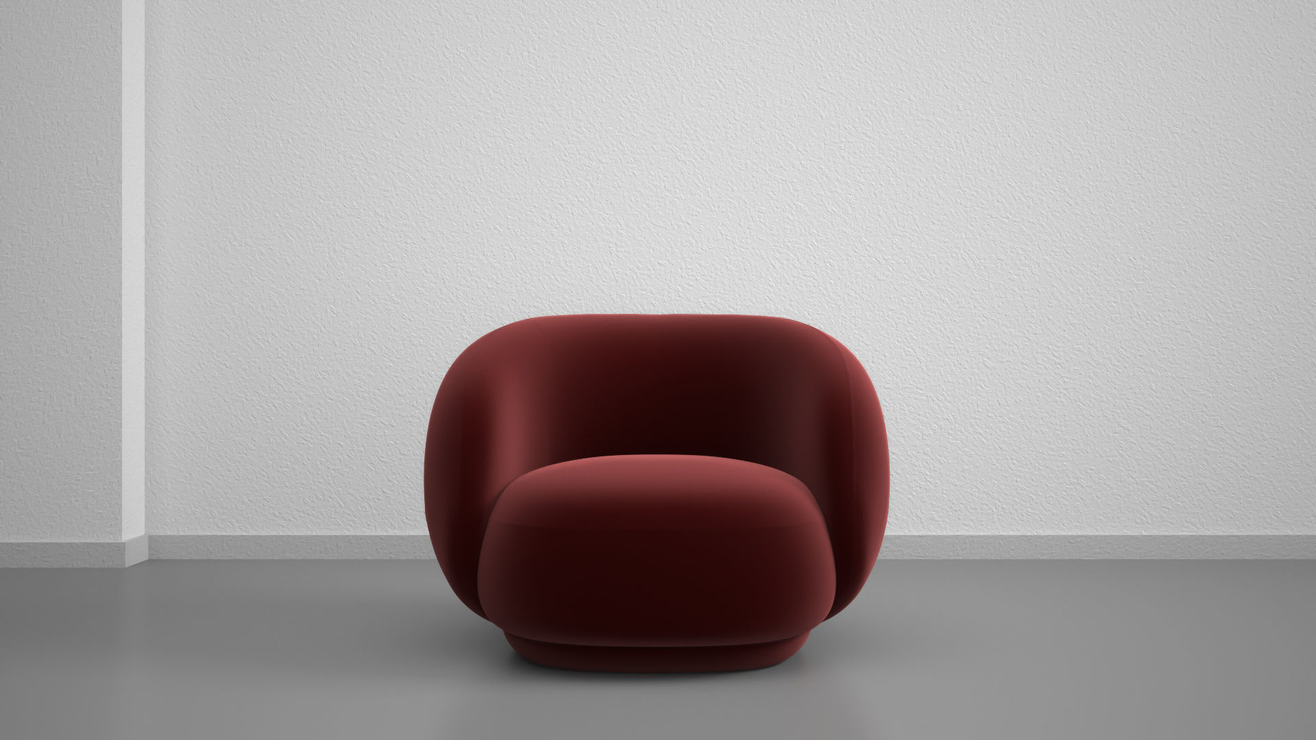Red Velvet Sofa 3D model_3