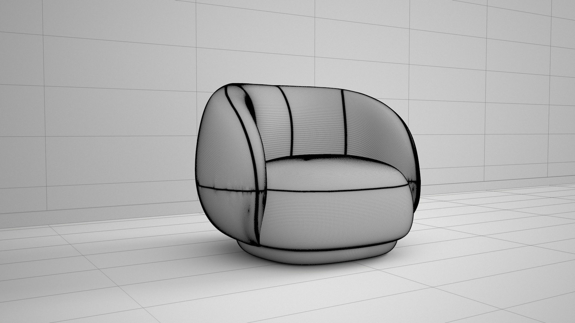 Red Velvet Sofa 3D model_10