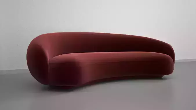Red Velvet Sofa