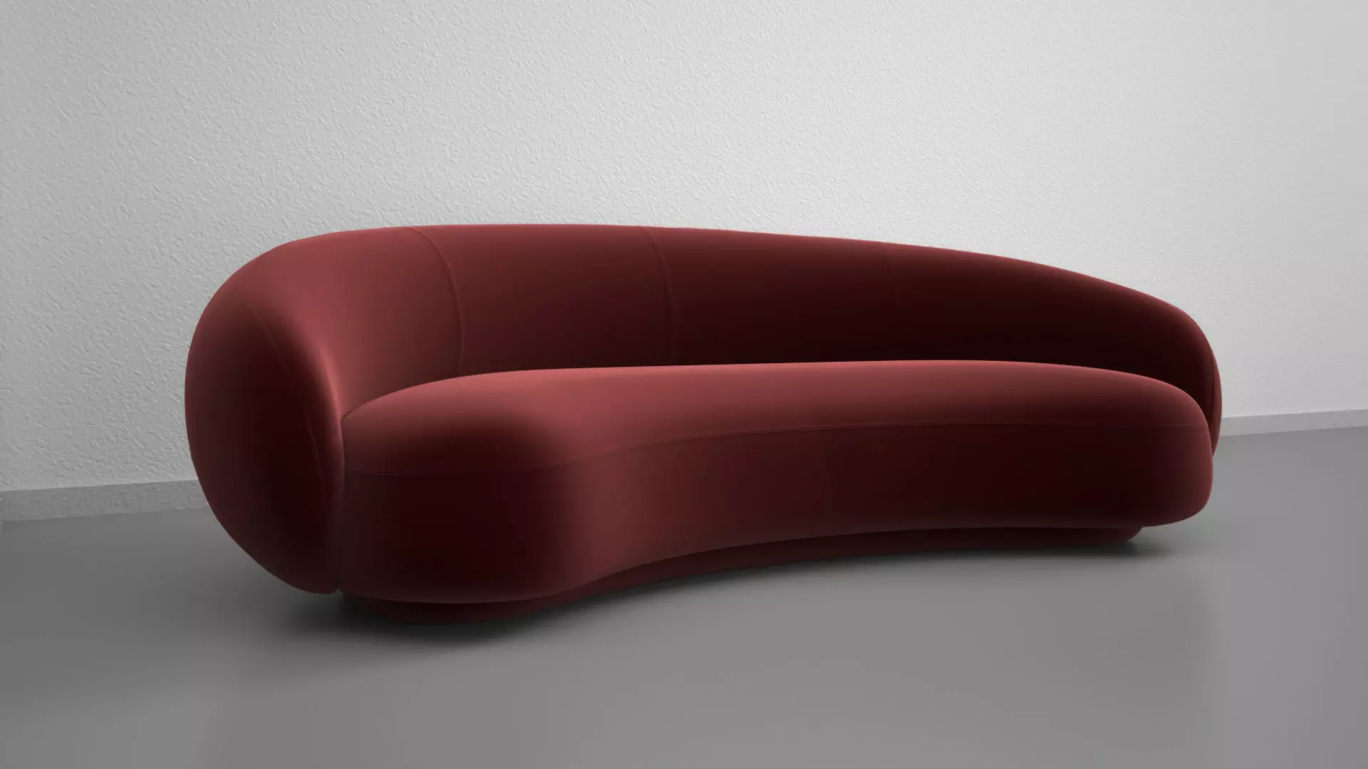 Red Velvet Sofa 3D model_0