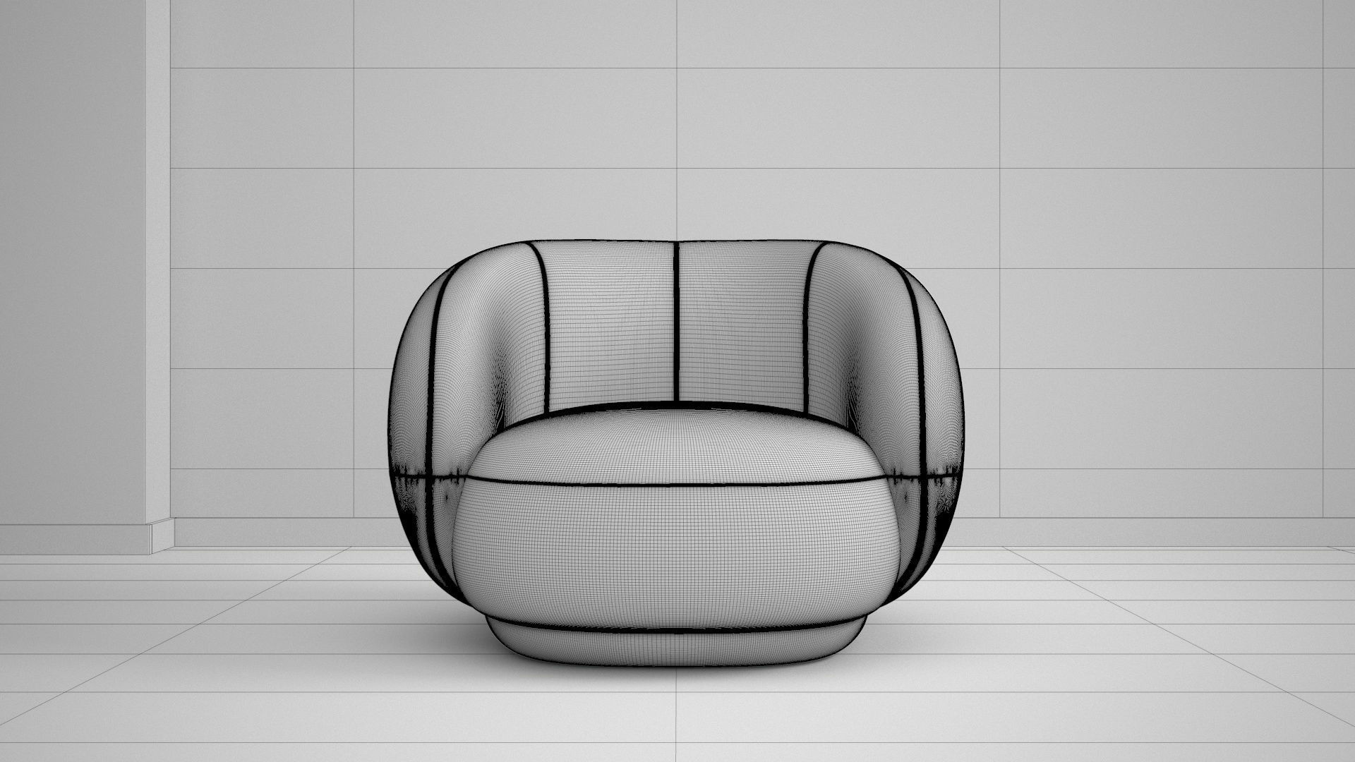 Red Velvet Sofa 3D model_11