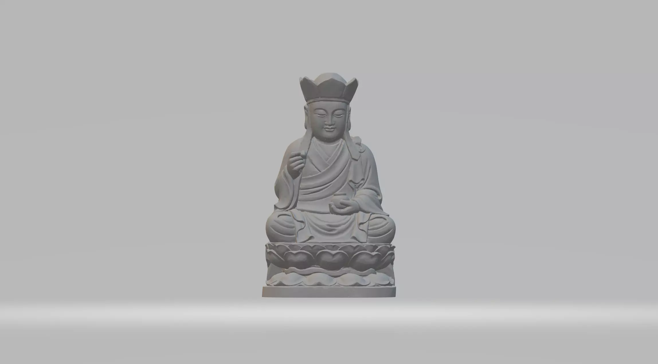 Ksitigarbha Bodhisattva Buddha Statue 3D print model_0