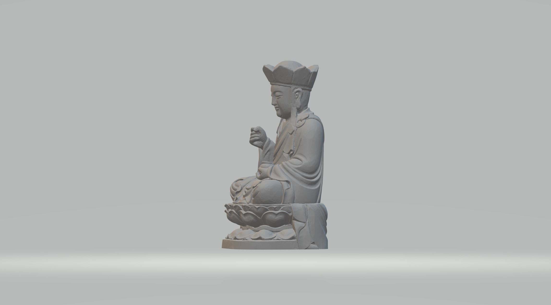 Ksitigarbha Bodhisattva Buddha Statue 3D print model_1