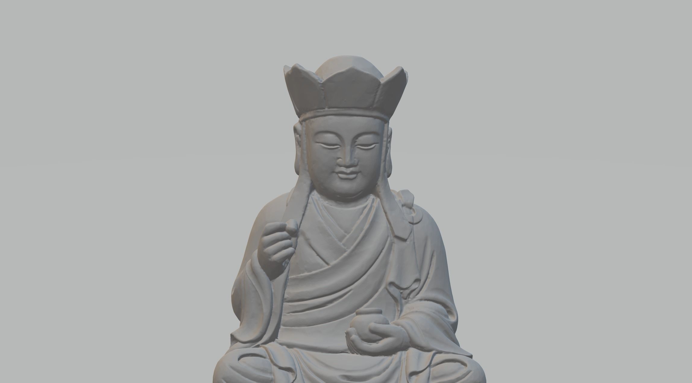 Ksitigarbha Bodhisattva Buddha Statue 3D print model_5