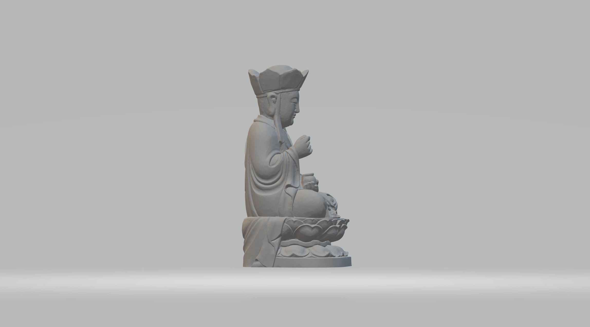 Ksitigarbha Bodhisattva Buddha Statue 3D print model_3