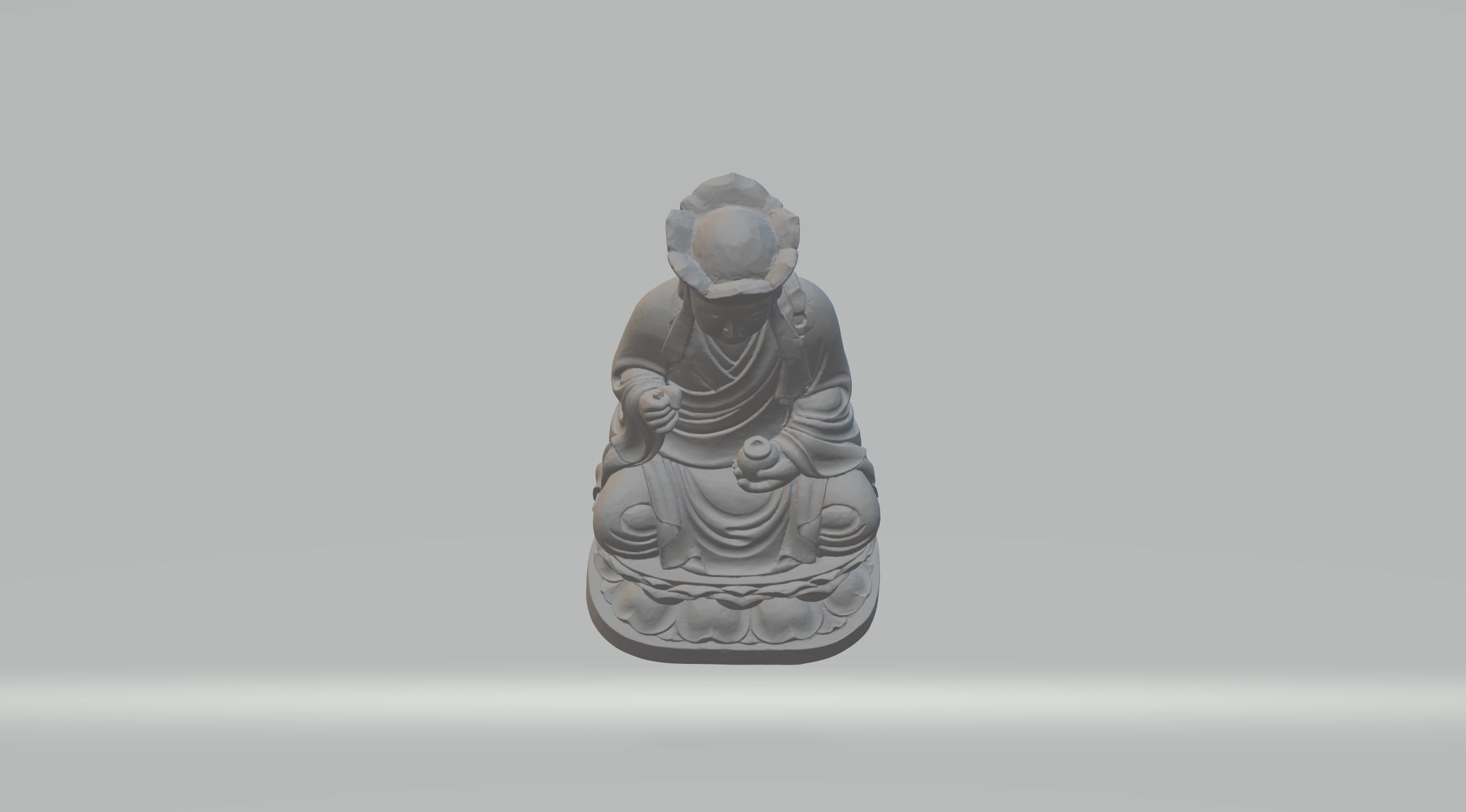 Ksitigarbha Bodhisattva Buddha Statue 3D print model_4