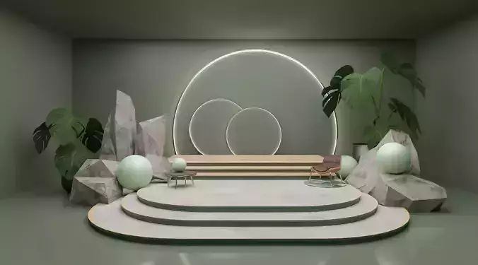 Garden Space  Green Stage 3D model