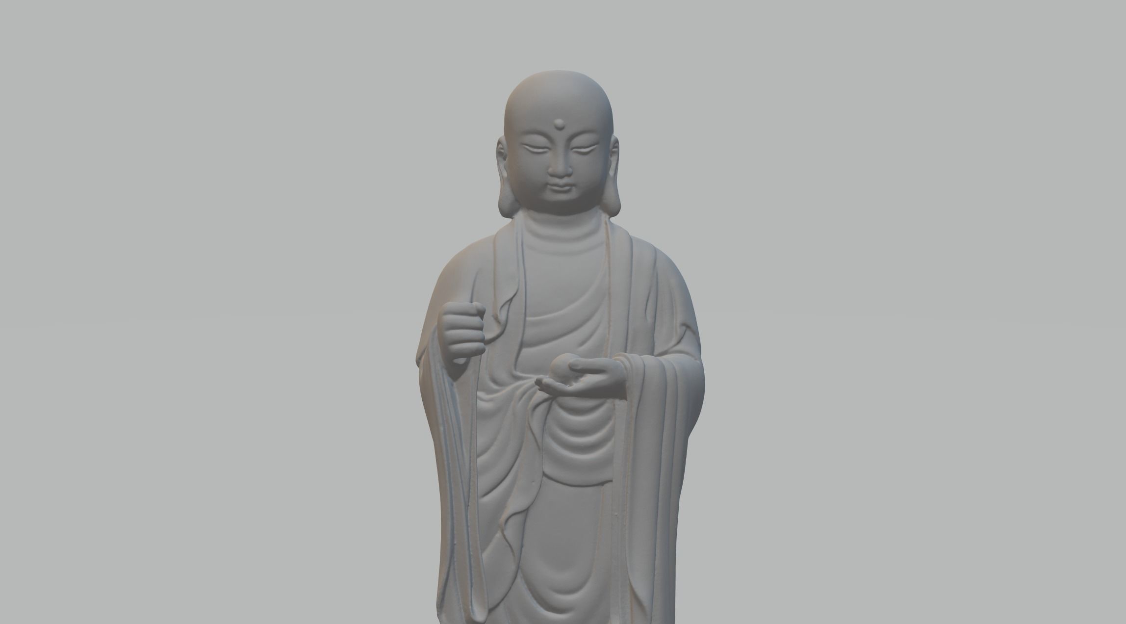 Ksitigarbha Bodhisattva Buddha Statue 3D print model_5