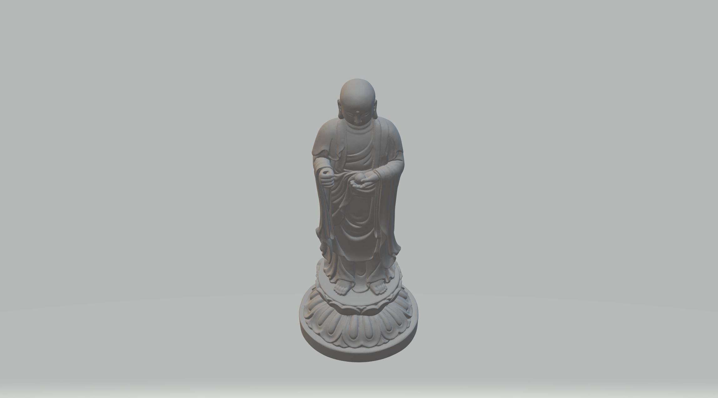 Ksitigarbha Bodhisattva Buddha Statue 3D print model_4