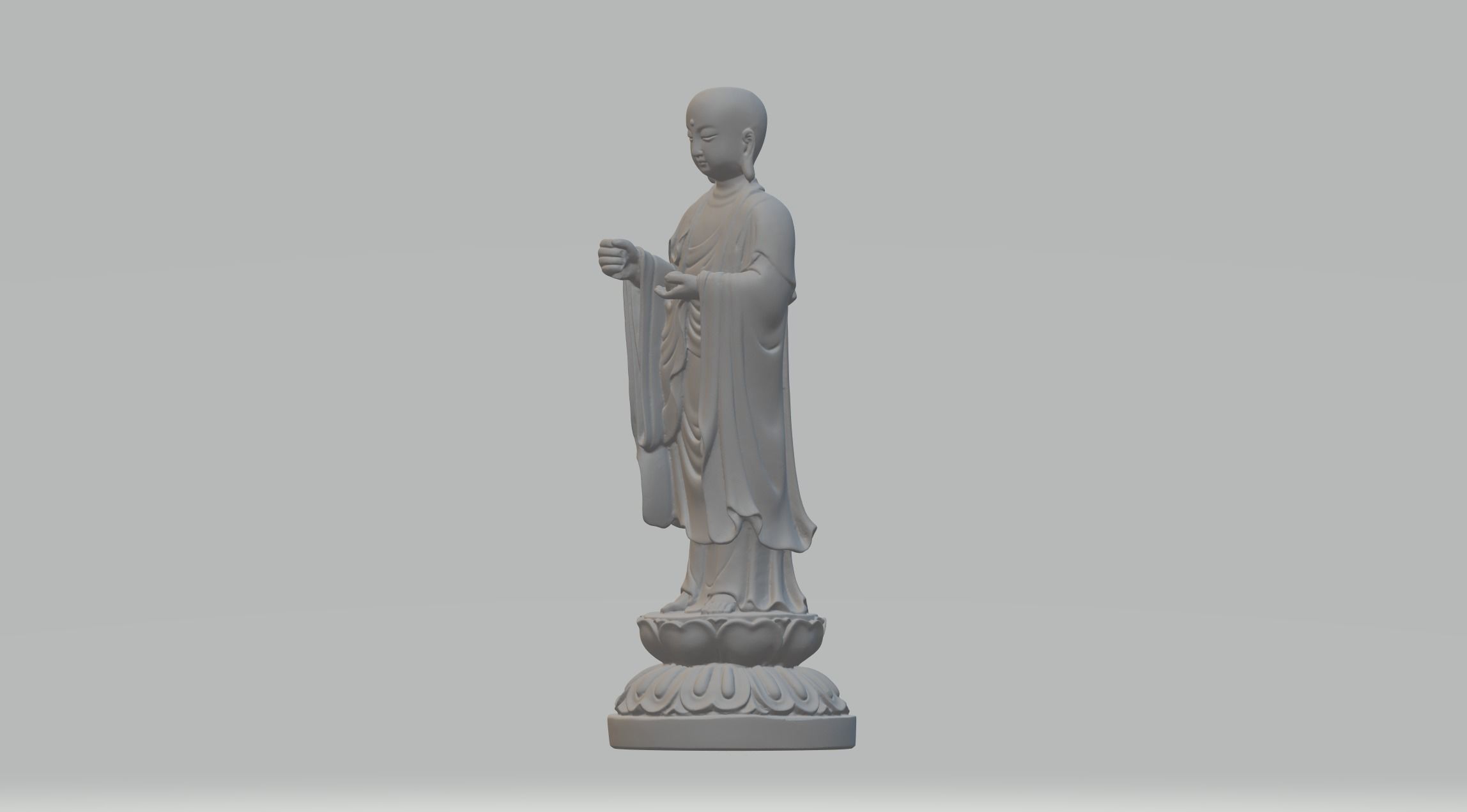 Ksitigarbha Bodhisattva Buddha Statue 3D print model_1