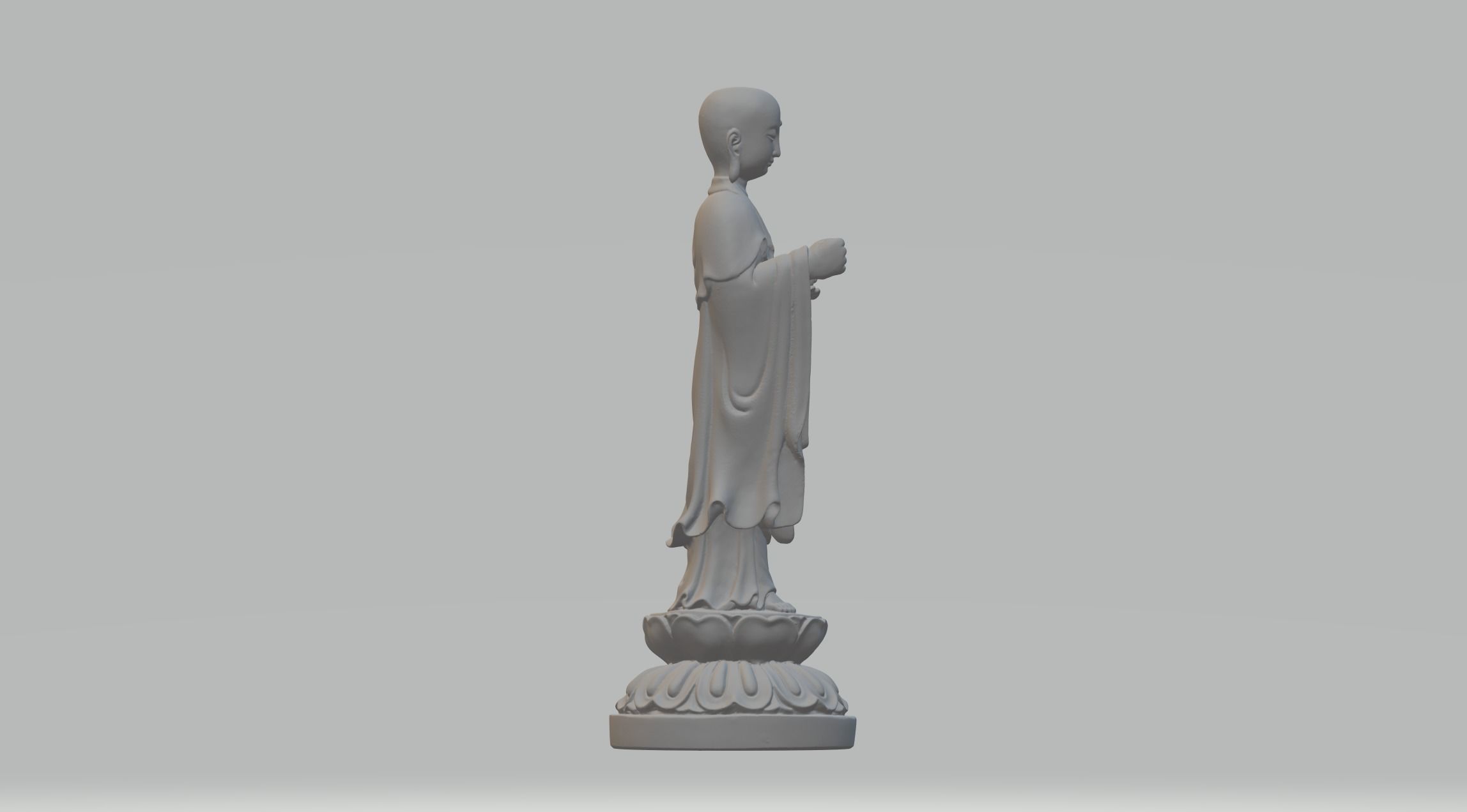 Ksitigarbha Bodhisattva Buddha Statue 3D print model_3