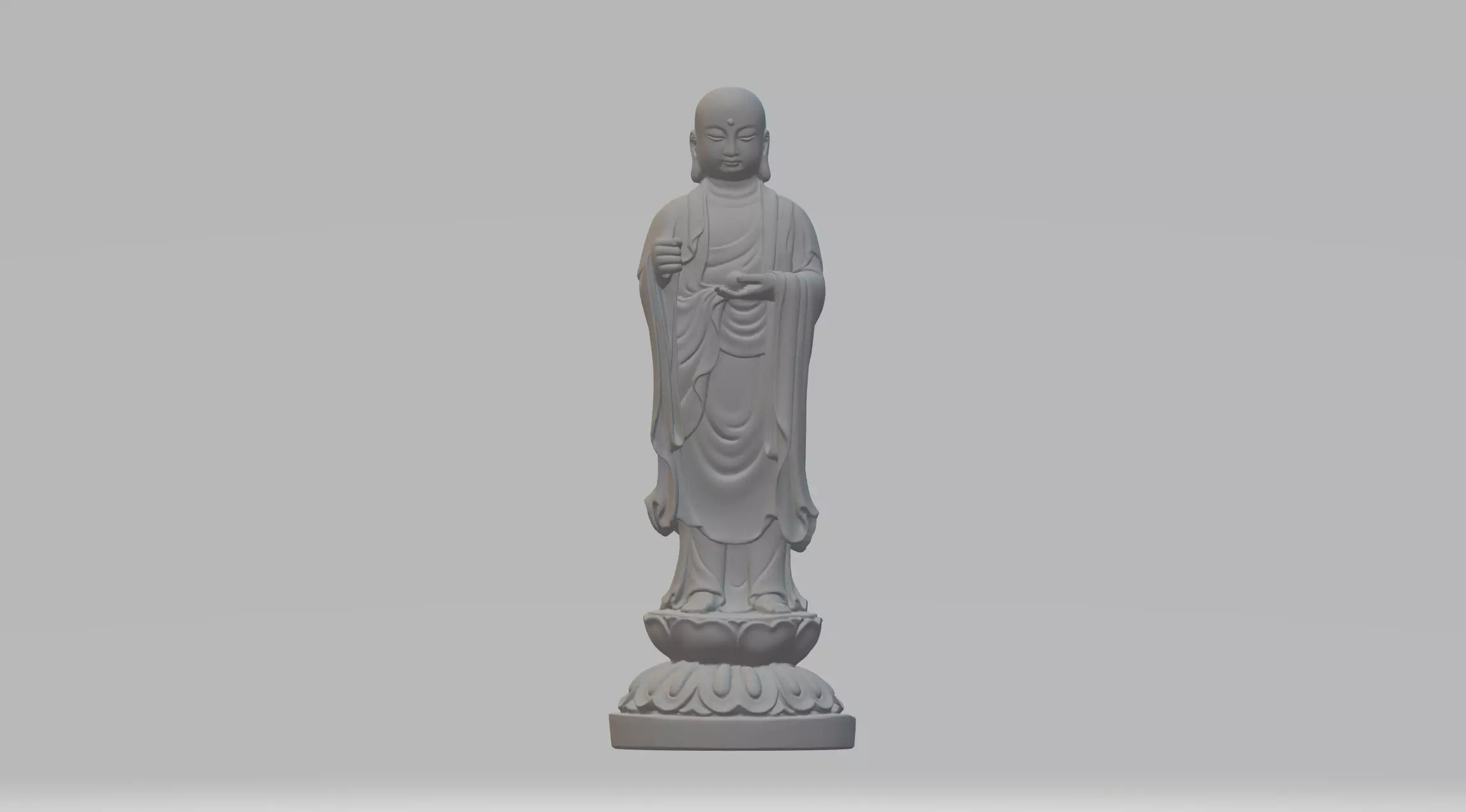 Ksitigarbha Bodhisattva Buddha Statue 3D print model_0