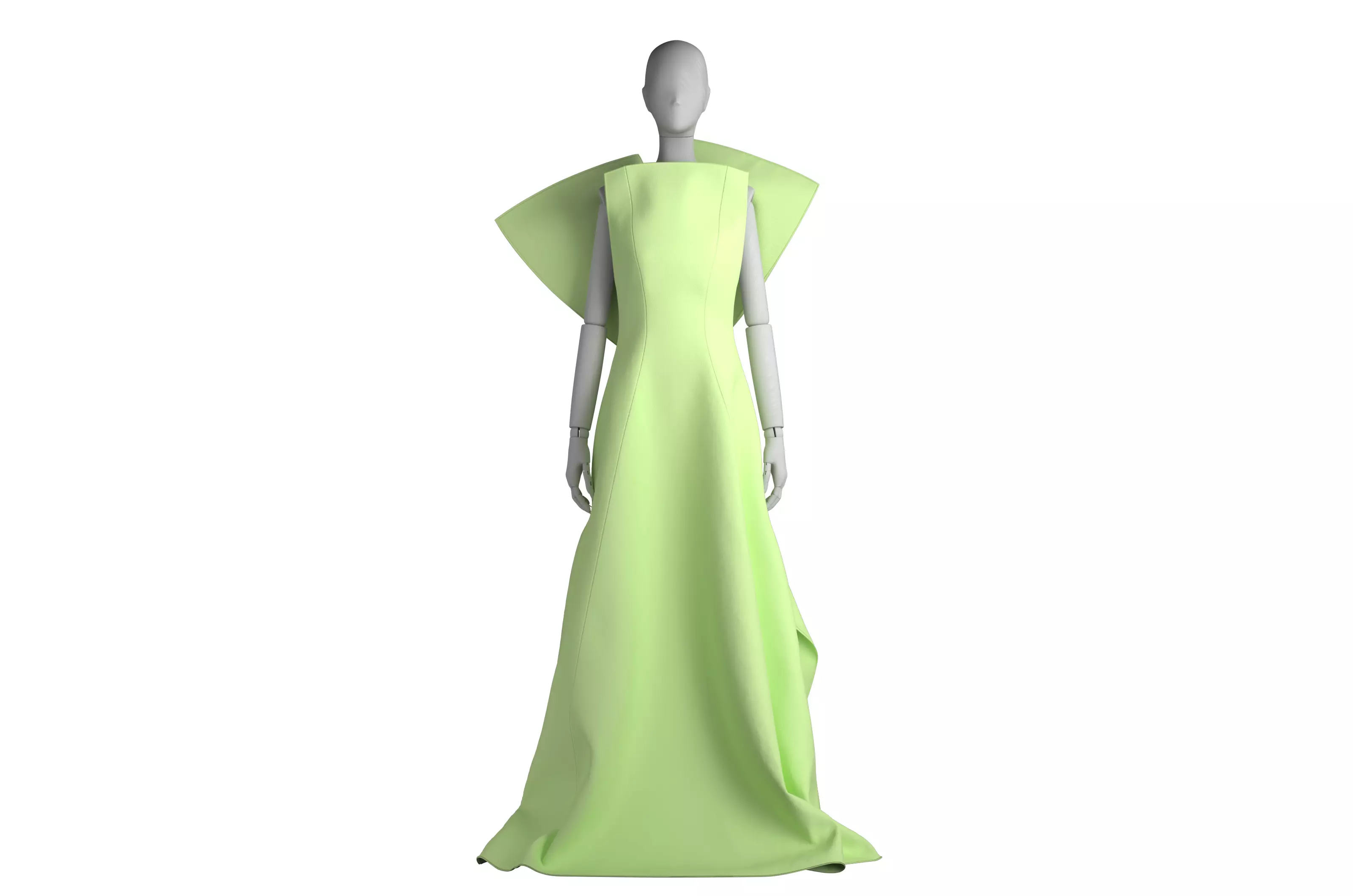 Open-back floor-length dress with bow back Open-back Free low-poly 3D model