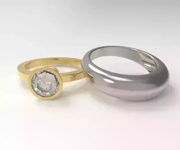 Bezel and Dome Ring Set 